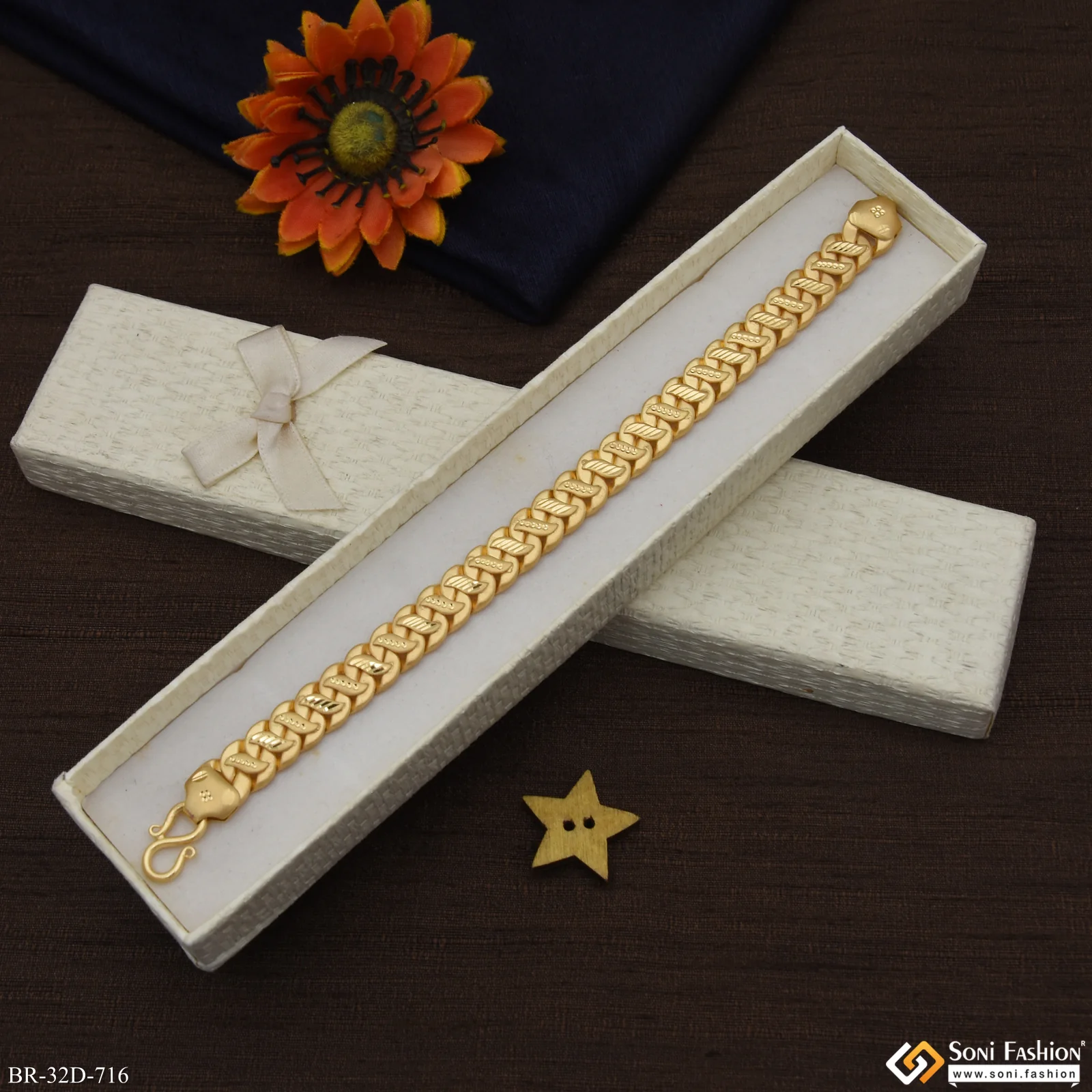 1 Gram Gold Plated Amazing Design Pokal Bracelet for Men - Style D716 - Image 5