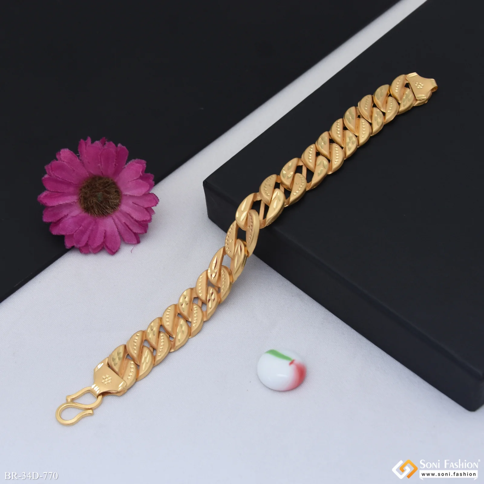 1 Gram Gold Plated Amazing Design Pokal Bracelet for Men - Style D770 - Image 3