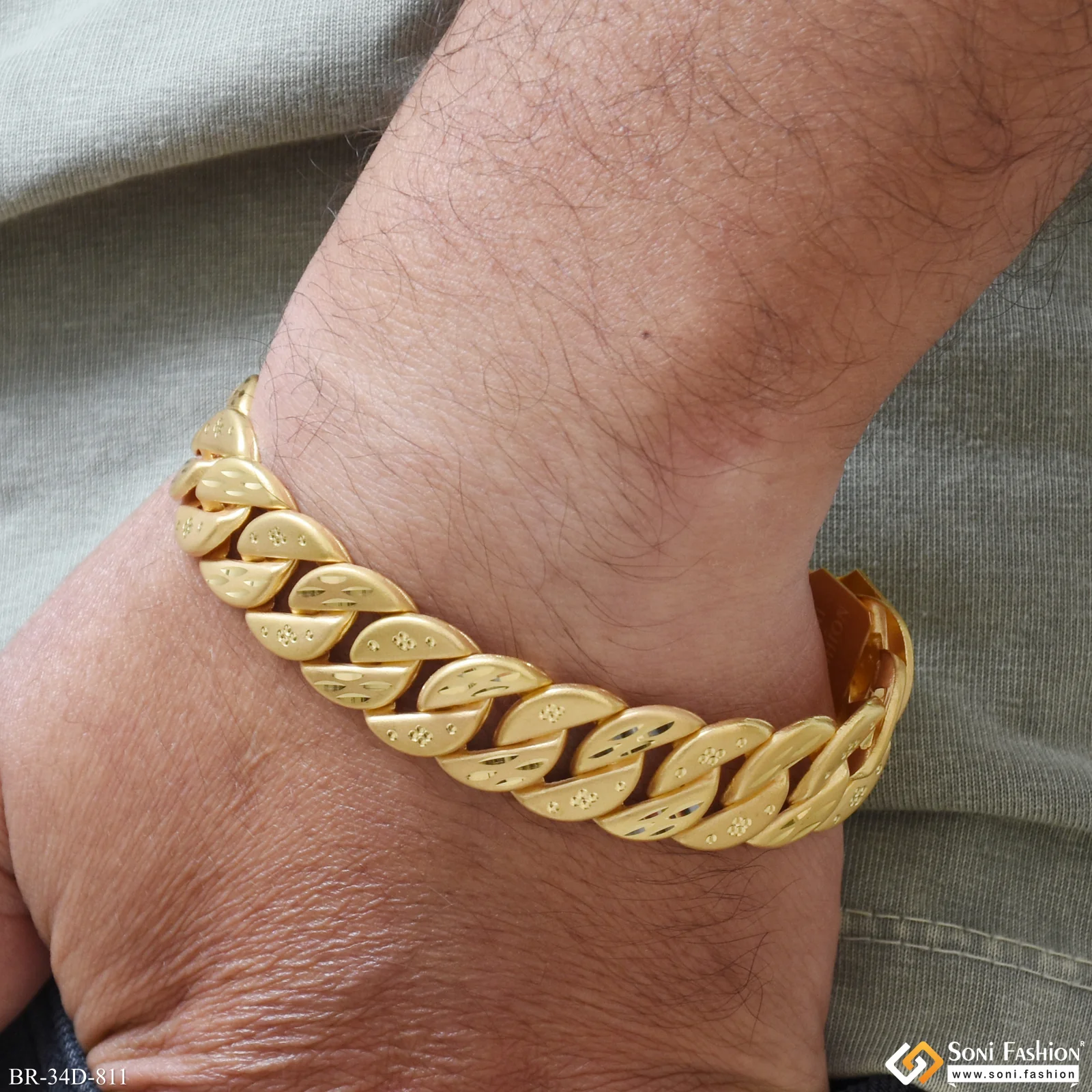 1 Gram Gold Plated Amazing Design Pokal Bracelet for Men - Style D811