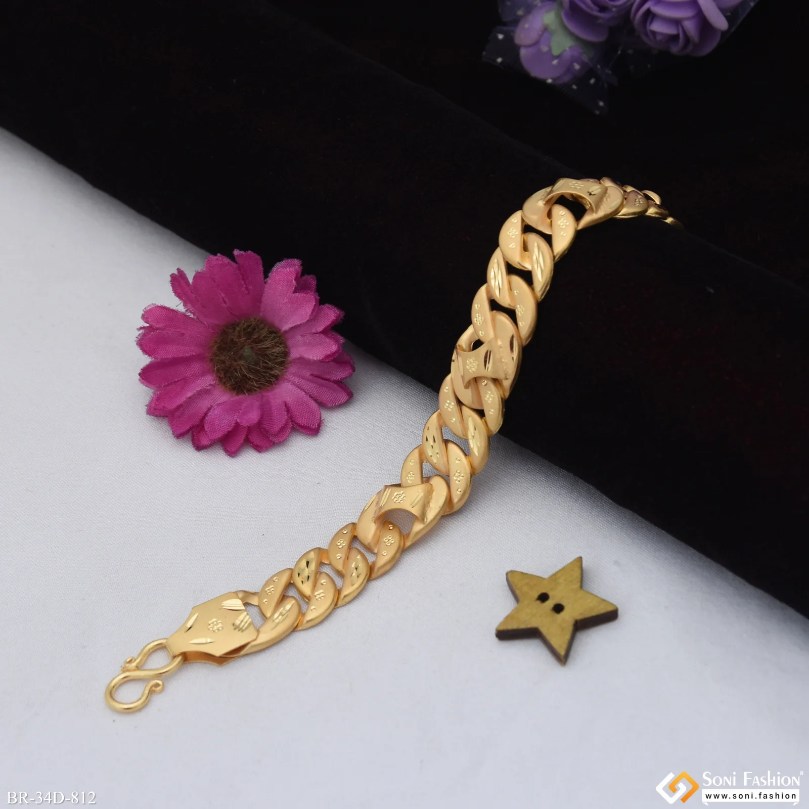 1 Gram Gold Plated Amazing Design Pokal Bracelet for Men - Style D812 - Image 3