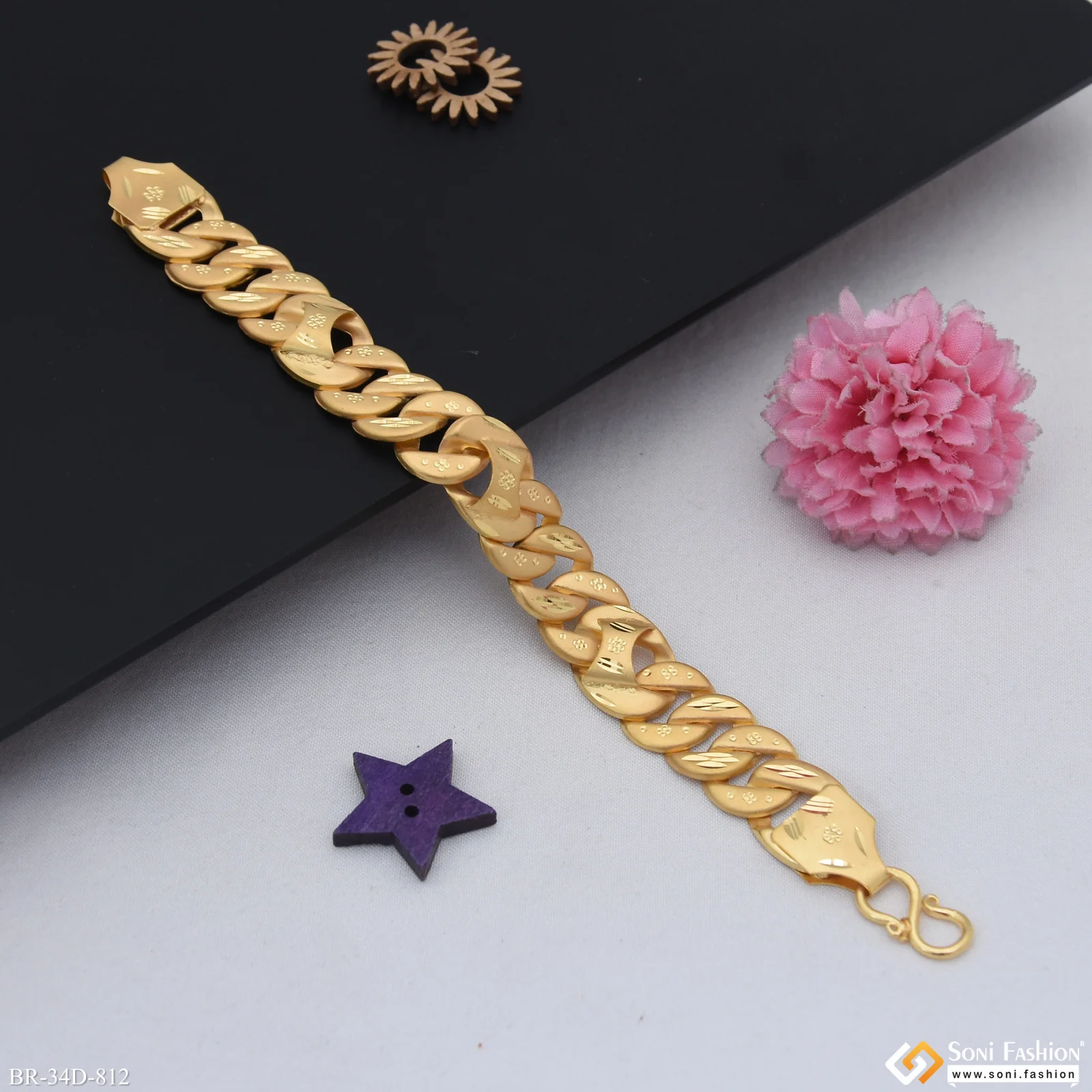 1 Gram Gold Plated Amazing Design Pokal Bracelet for Men - Style D812 - Image 4