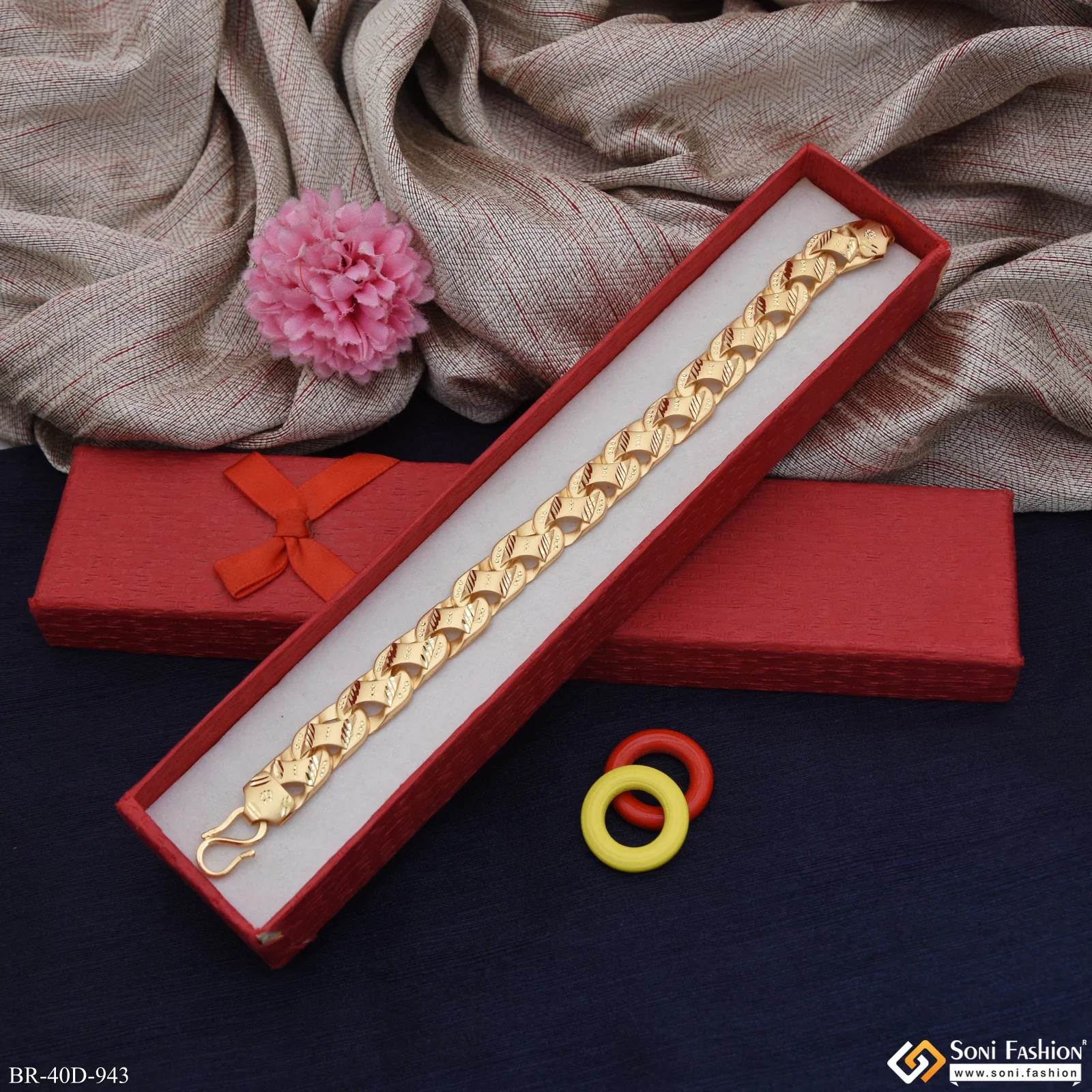 1 Gram Gold Plated Amazing Design Pokal Bracelet for Men - Style D943 - Image 5