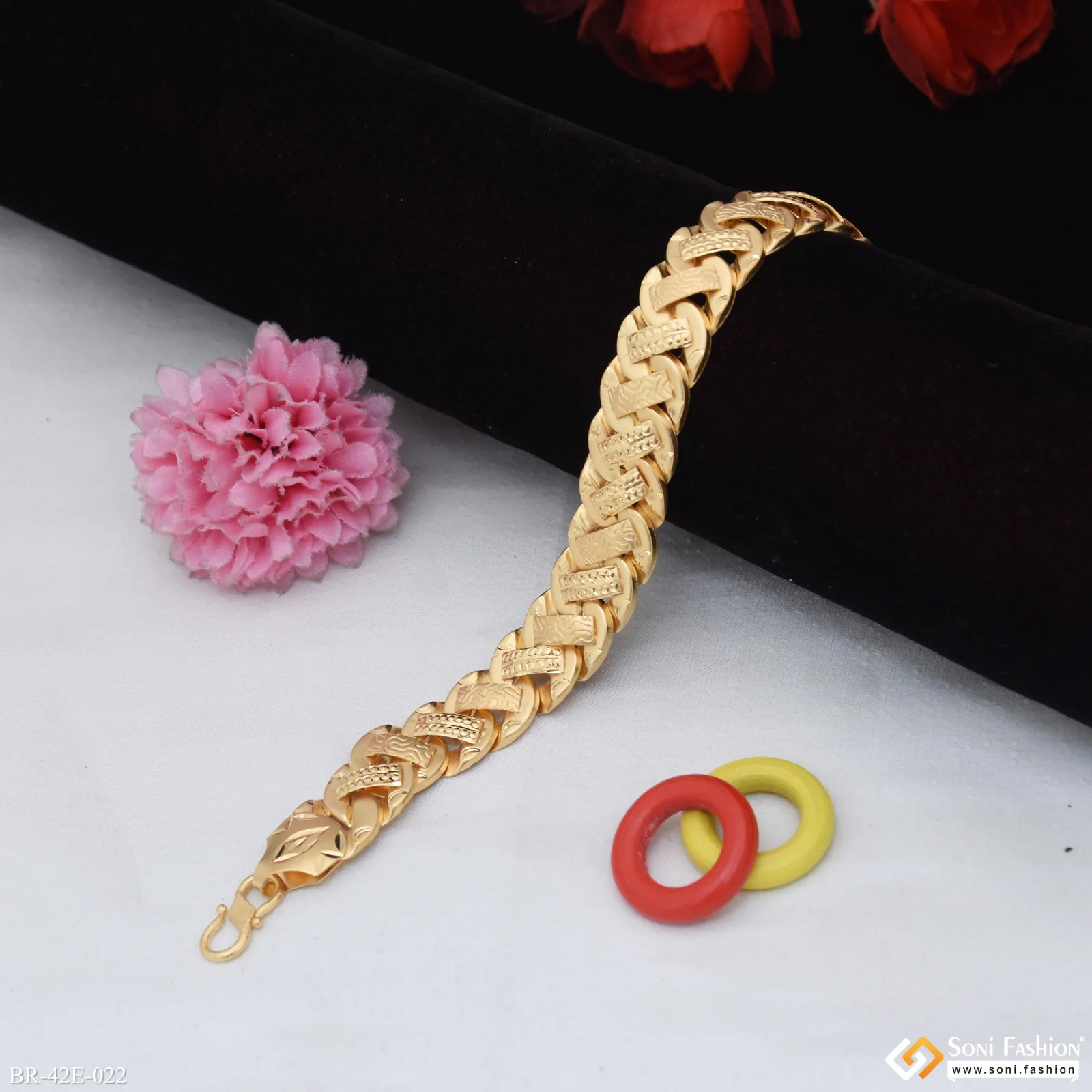 1 Gram Gold Plated Amazing Design Pokal Bracelet for Men - Style E022 - Image 4