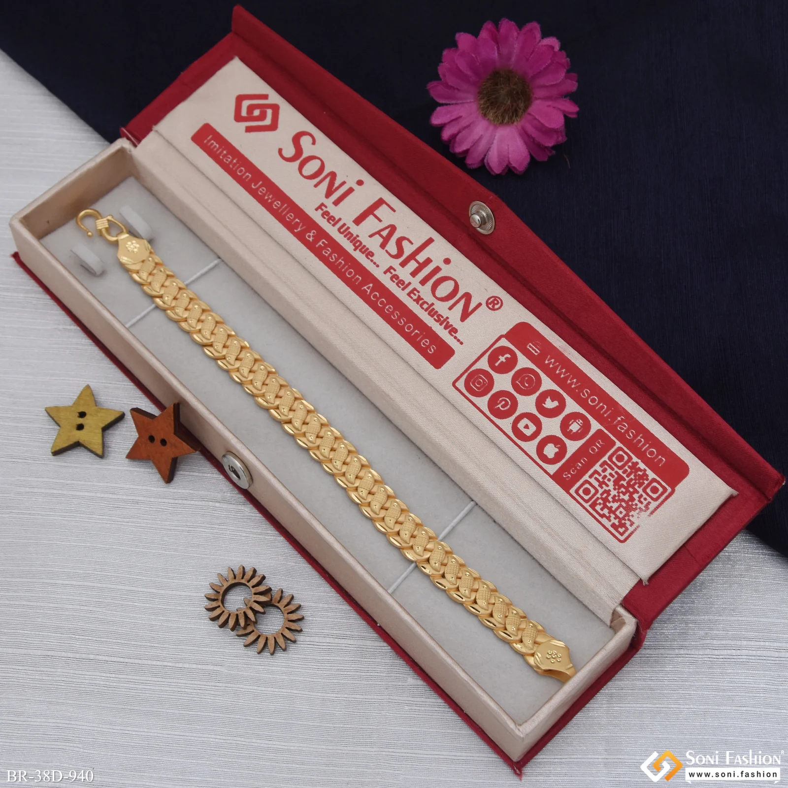 1 Gram Gold Plated Amazing Design Pokal Bracelet - Style D940 - Image 2