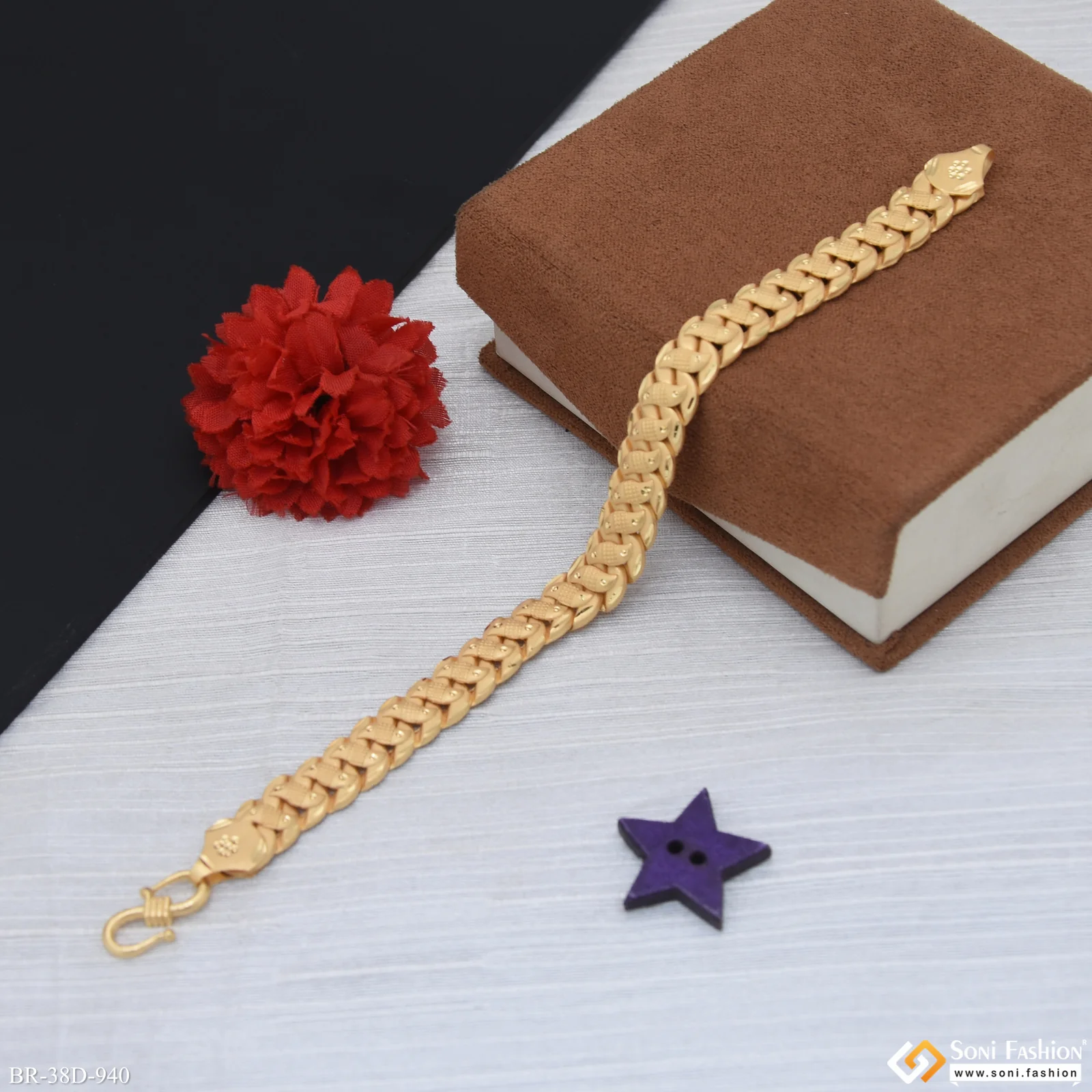 1 Gram Gold Plated Amazing Design Pokal Bracelet - Style D940 - Image 3