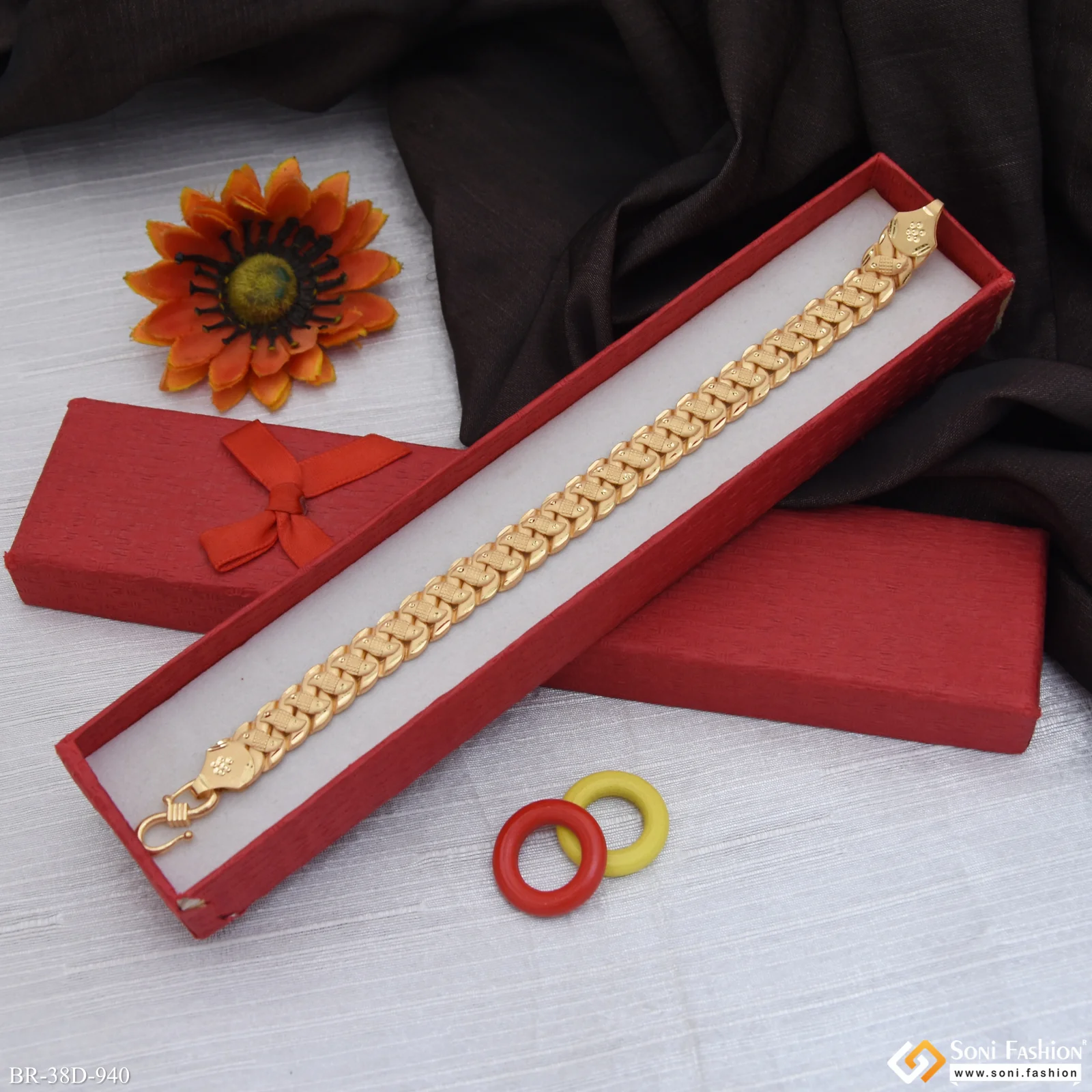 1 Gram Gold Plated Amazing Design Pokal Bracelet - Style D940 - Image 4