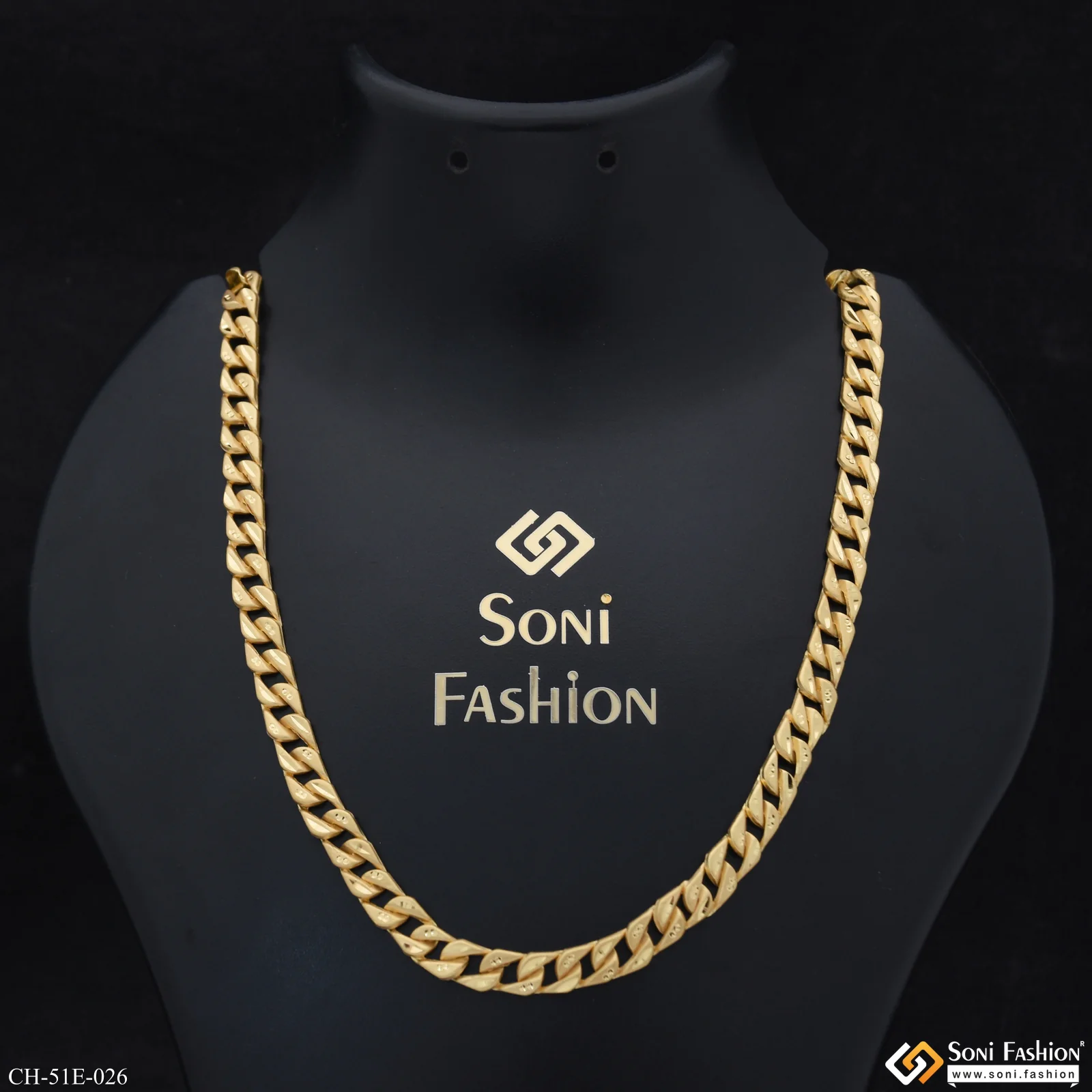 1 Gram Gold Plated Amazing Design Pokal Chain for Men - Style E026