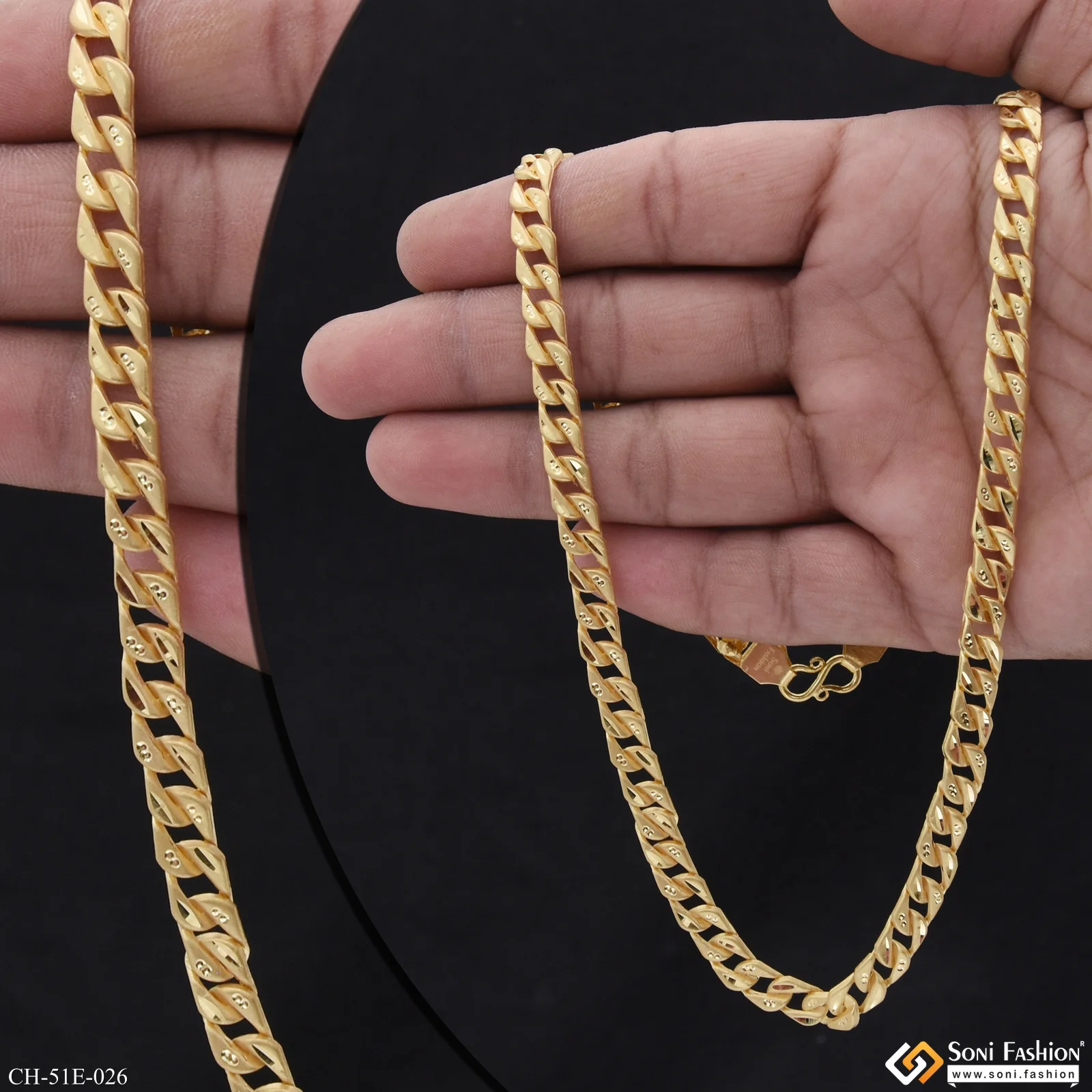 1 Gram Gold Plated Amazing Design Pokal Chain for Men - Style E026 - Image 2