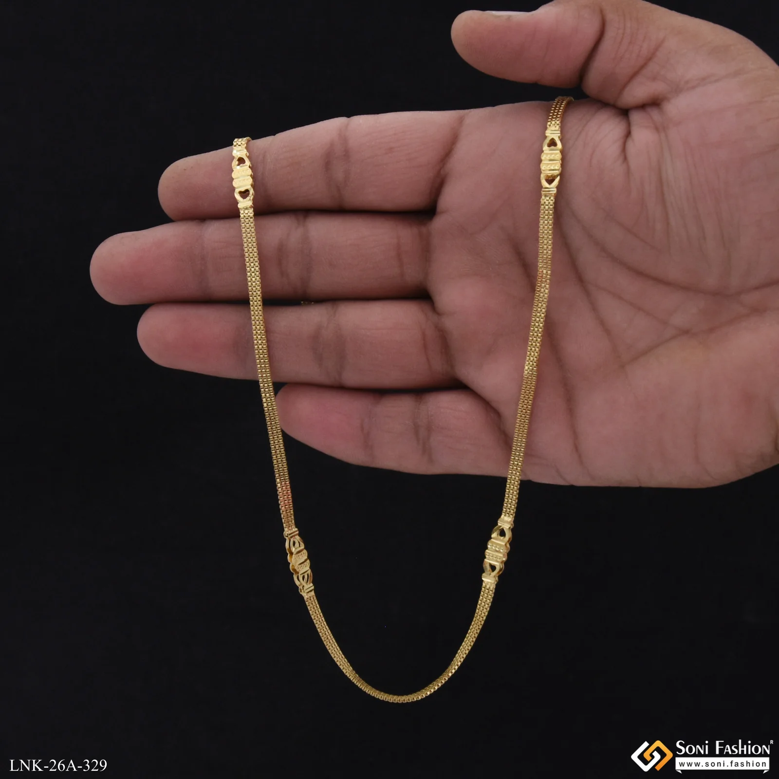 1 Gram Gold Plated Antique Design Graceful Design Chain for Ladies - Style A329 - Image 7