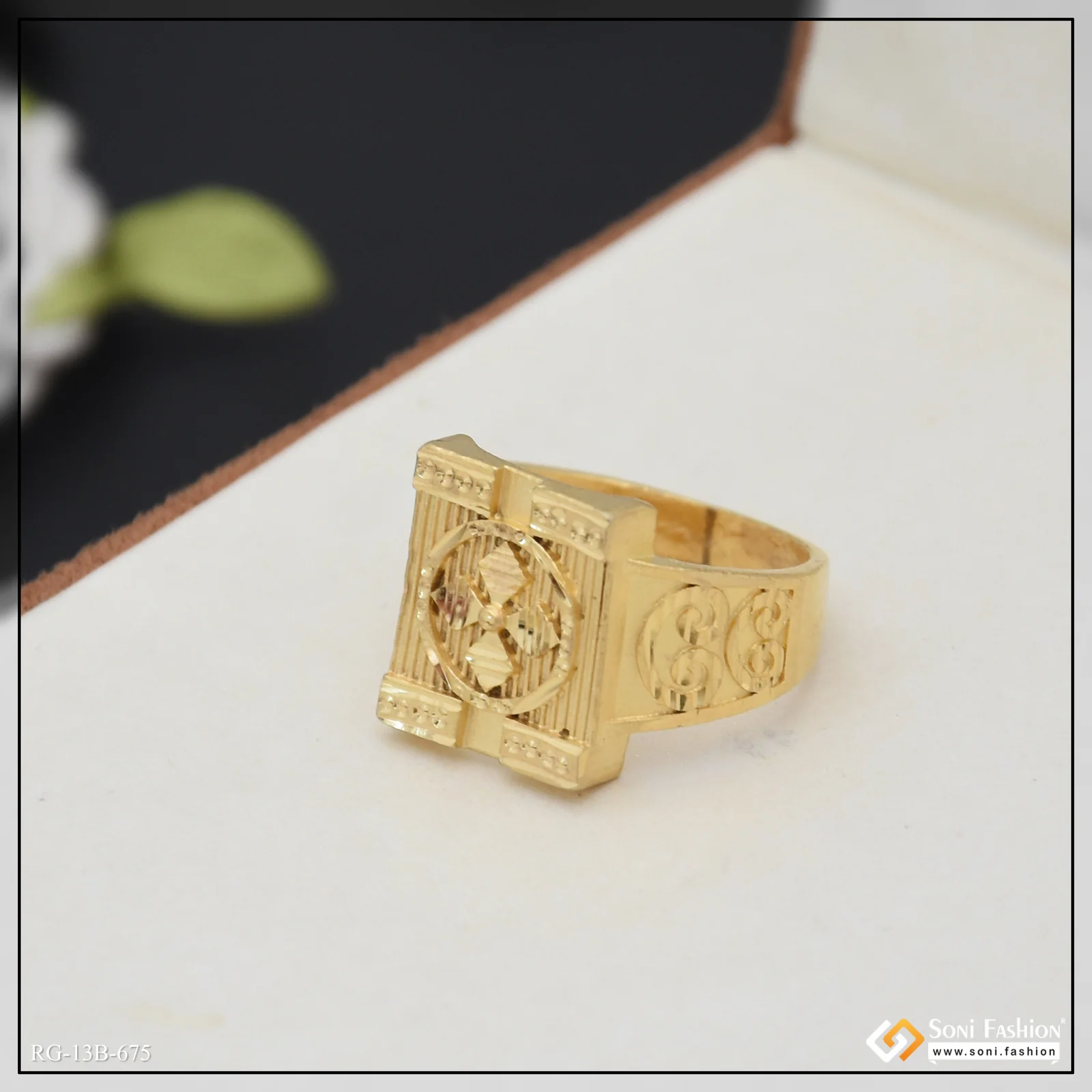 1 Gram Gold Plated Antique Design Ring for Men - Style B675 - Image 5