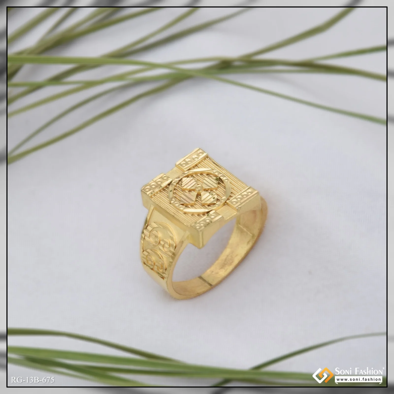 1 Gram Gold Plated Antique Design Ring for Men - Style B675 - Image 6