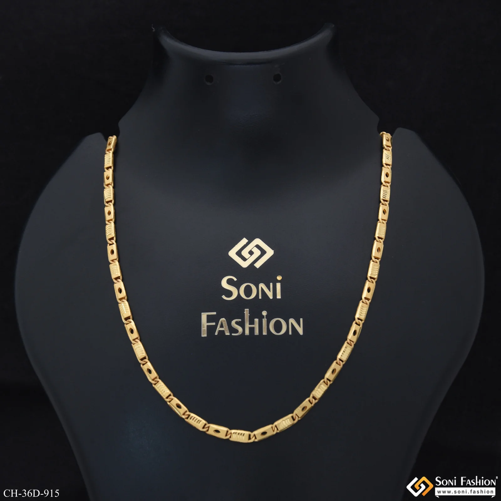 1 Gram Gold Plated Artisanal Design Nawabi Chain for Men - Style D915