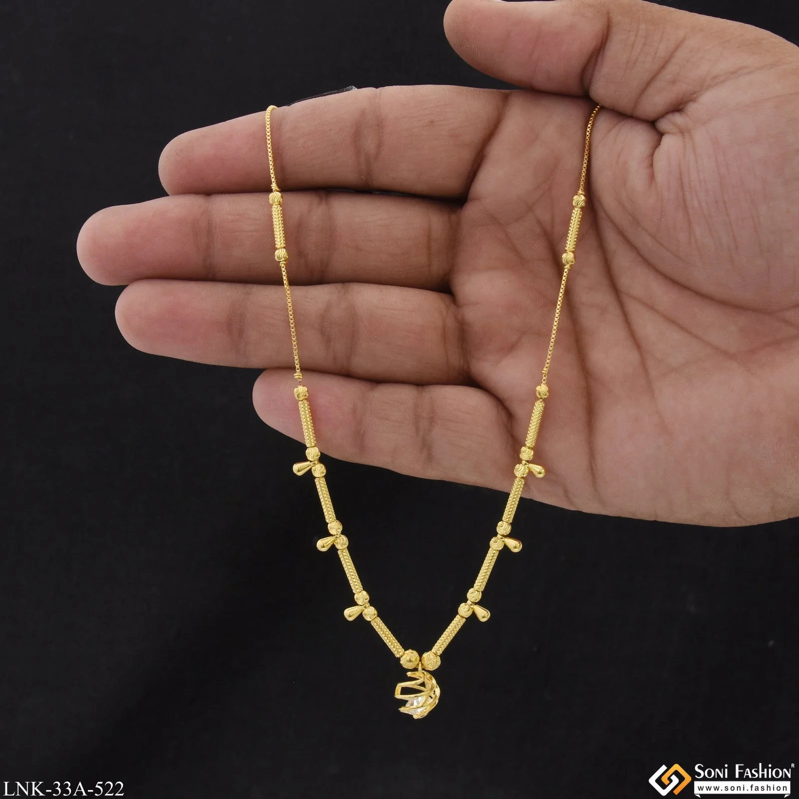 1 Gram Gold Plated Artisanal Design Necklace for Ladies - Style A522 - Image 2