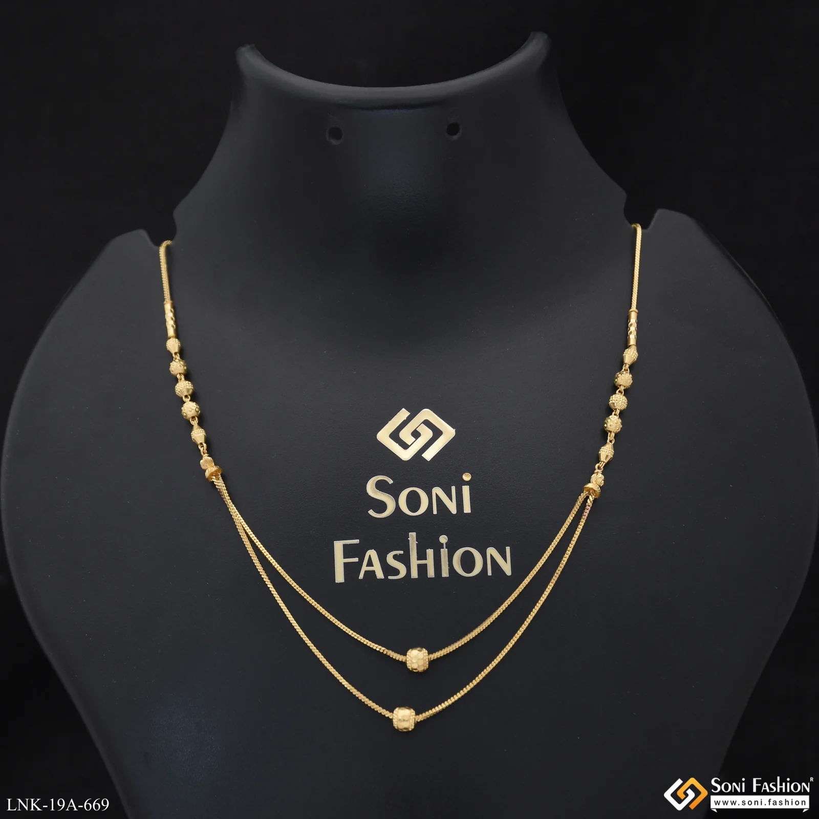 1 Gram Gold Plated Artisanal Design Necklace for Ladies - Style A669