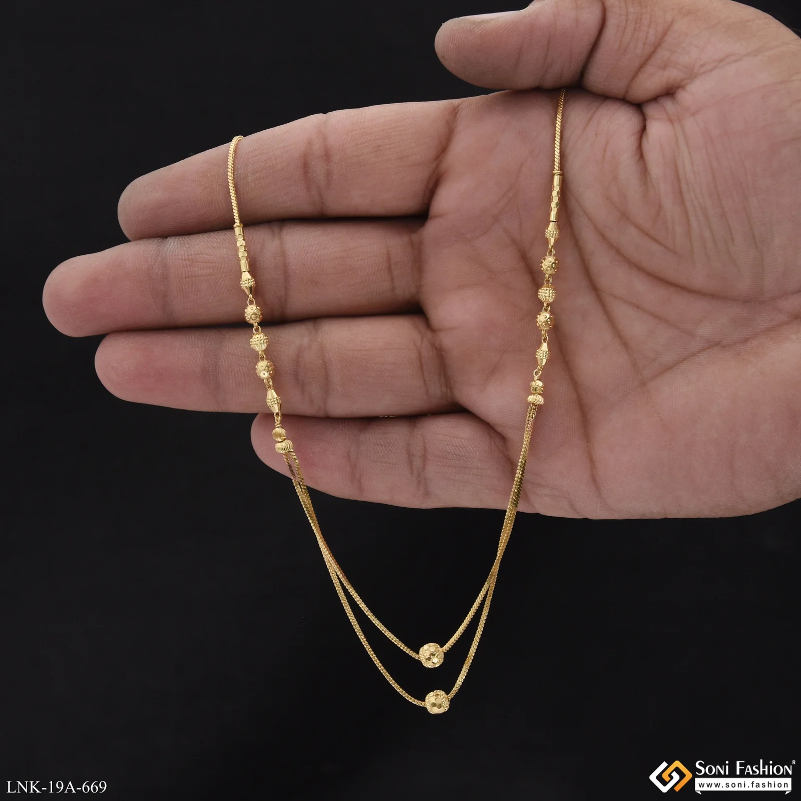 1 Gram Gold Plated Artisanal Design Necklace for Ladies - Style A669 - Image 2