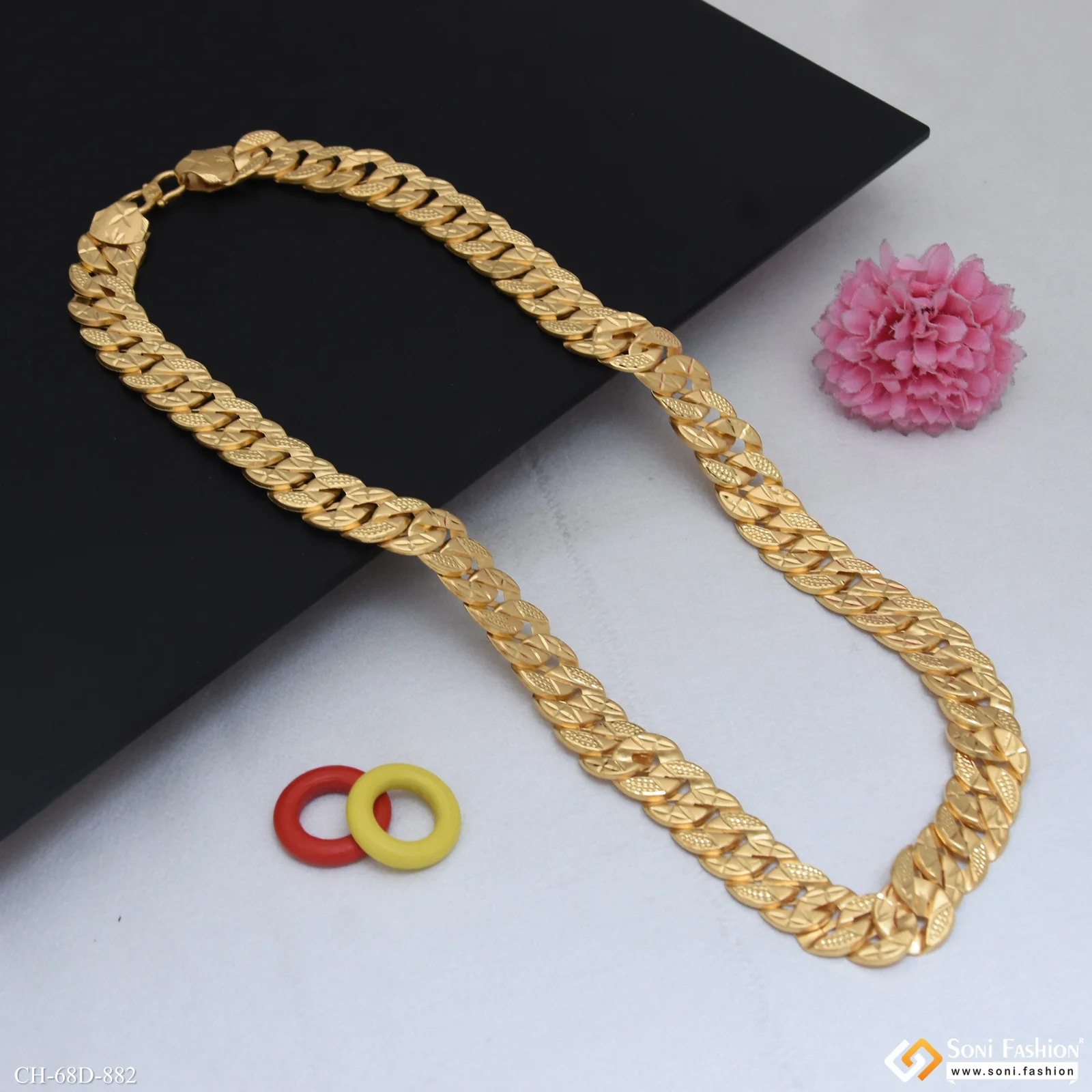 1 Gram Gold Plated Artisanal Design Pokal Chain for Men - Style D882 - Image 5
