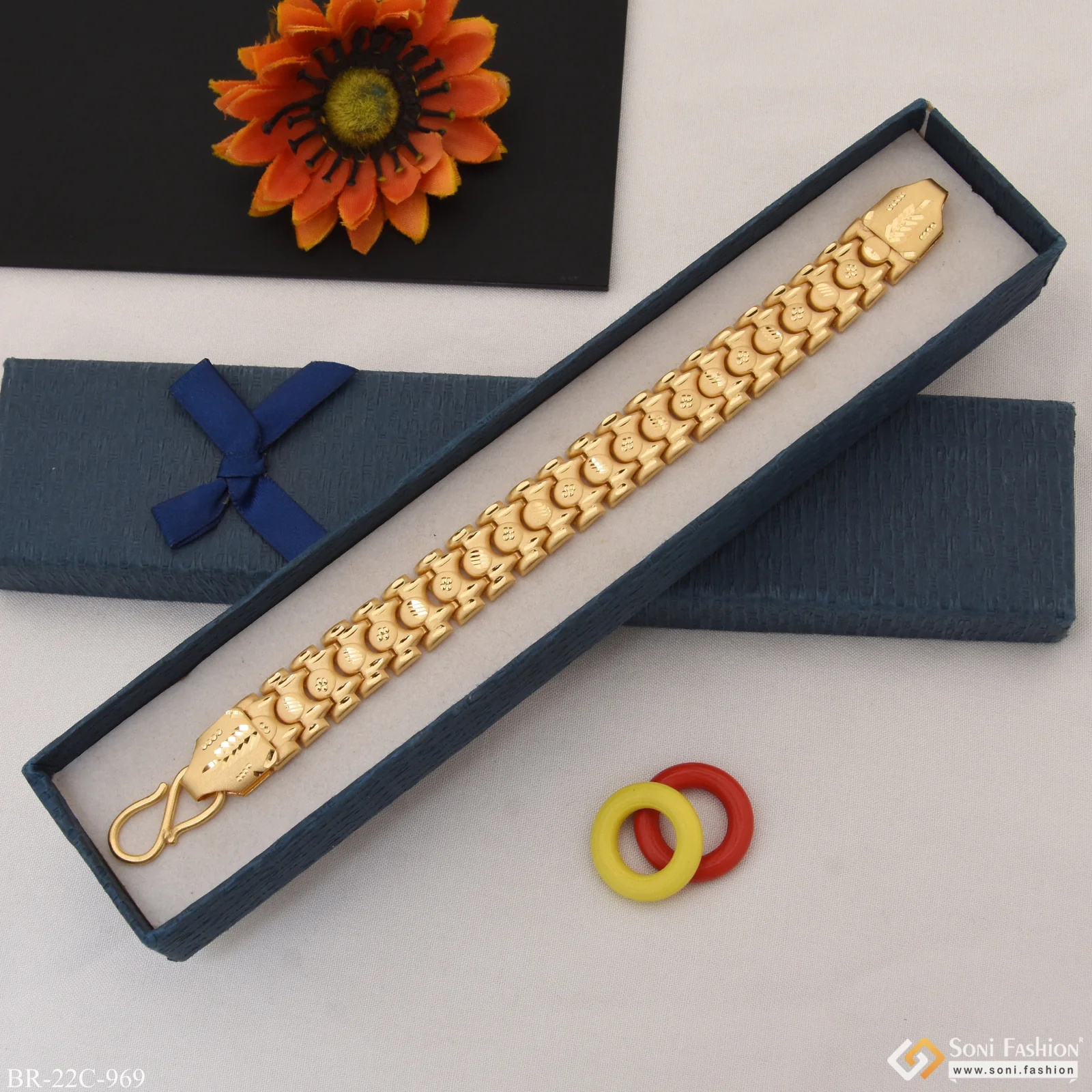1 Gram Gold Plated Attention-Getting Design Bahubali Bracelet for Men - Style C969 - Image 3