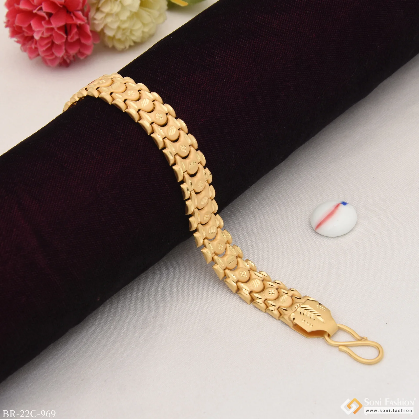 1 Gram Gold Plated Attention-Getting Design Bahubali Bracelet for Men - Style C969 - Image 4