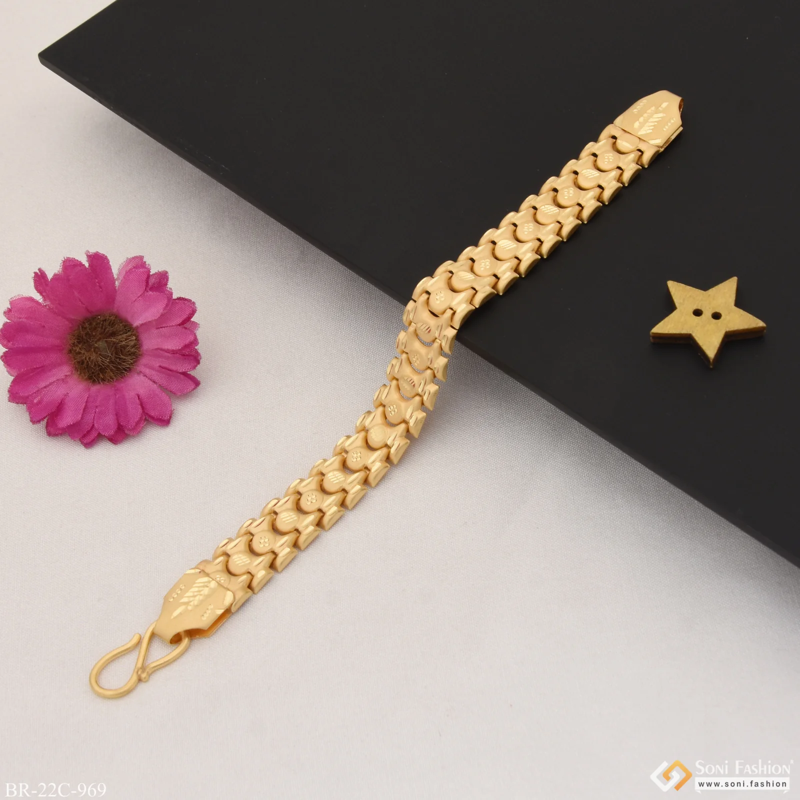 1 Gram Gold Plated Attention-Getting Design Bahubali Bracelet for Men - Style C969 - Image 5