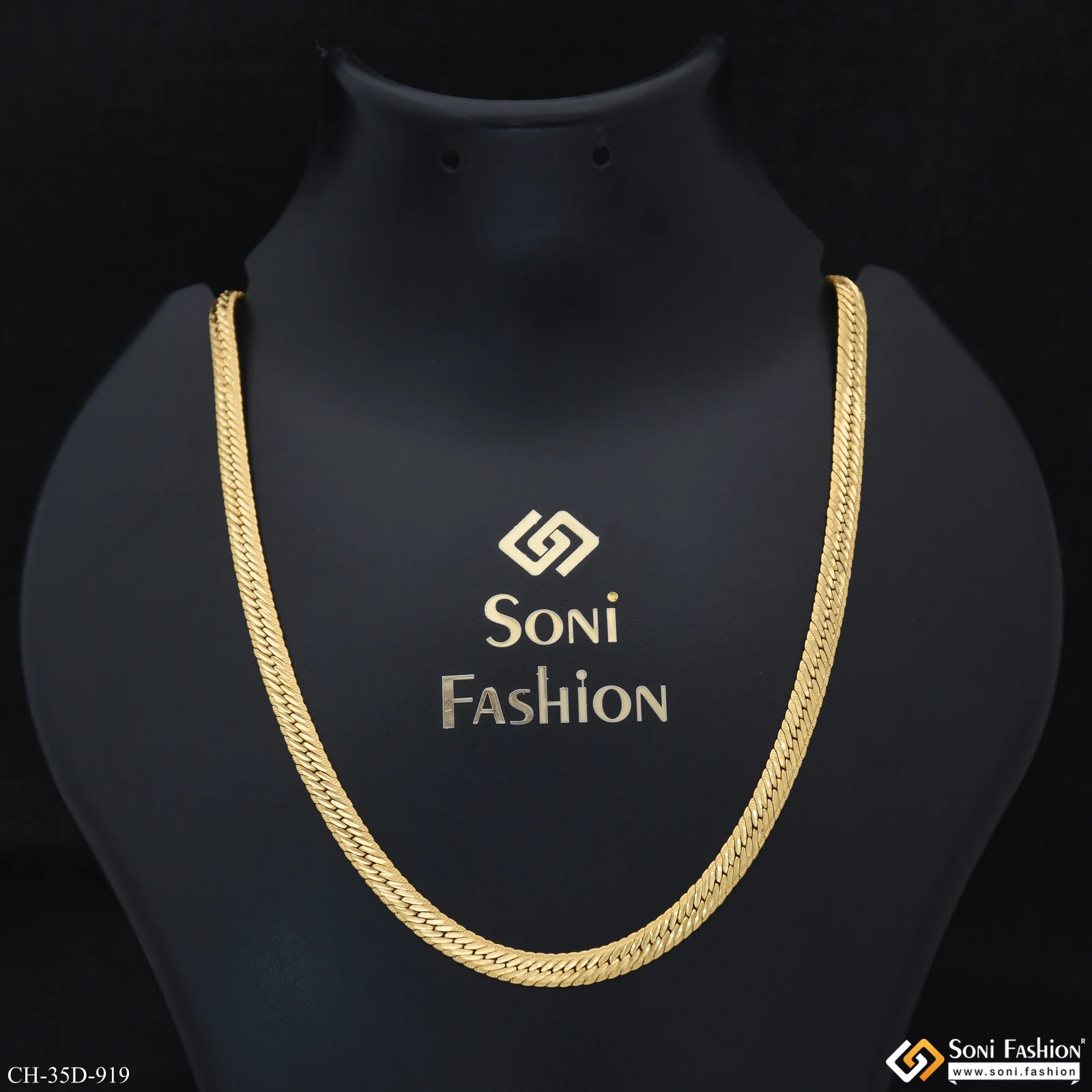 1 Gram Gold Plated Attention-Getting Design Chain for Men - Style D919