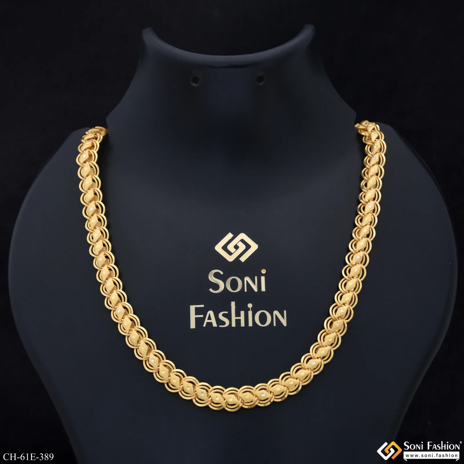 1 Gram Gold Plated Awesome Design Kohli Chain for Men - Style E389