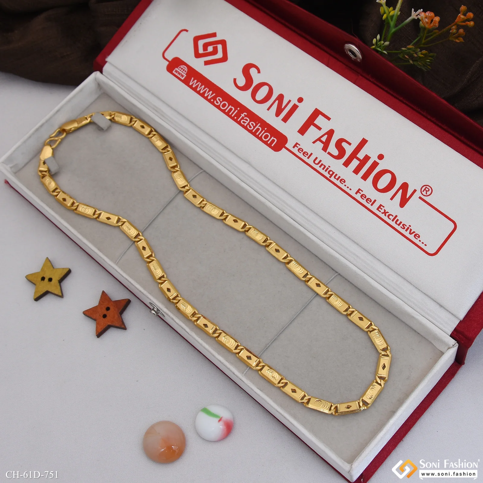 1 Gram Gold Plated Awesome Design Nawabi Chain for Men - Style D751 - Image 3