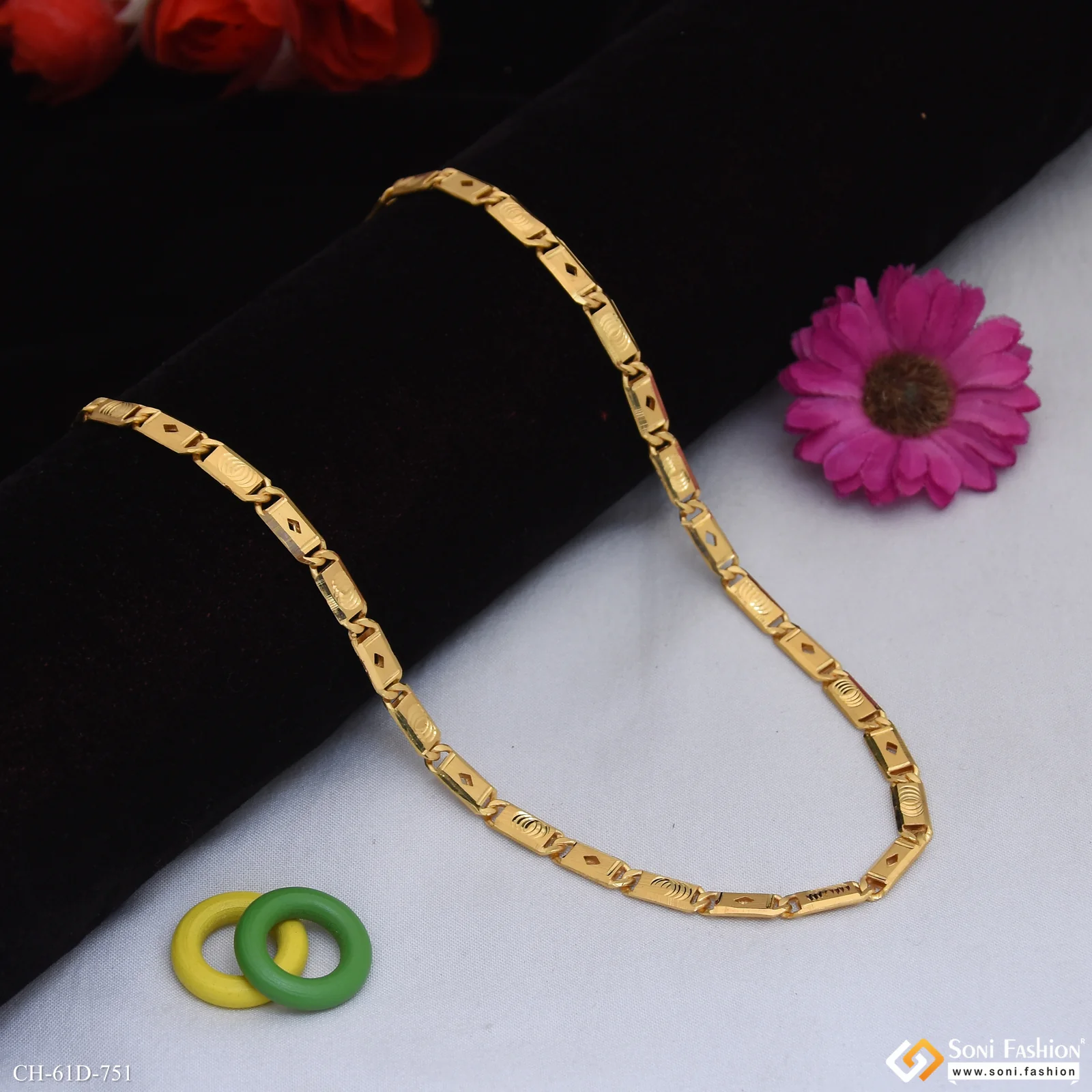 1 Gram Gold Plated Awesome Design Nawabi Chain for Men - Style D751 - Image 5