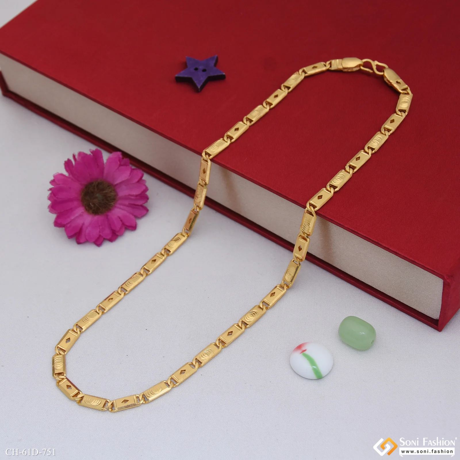 1 Gram Gold Plated Awesome Design Nawabi Chain for Men - Style D751 - Image 6