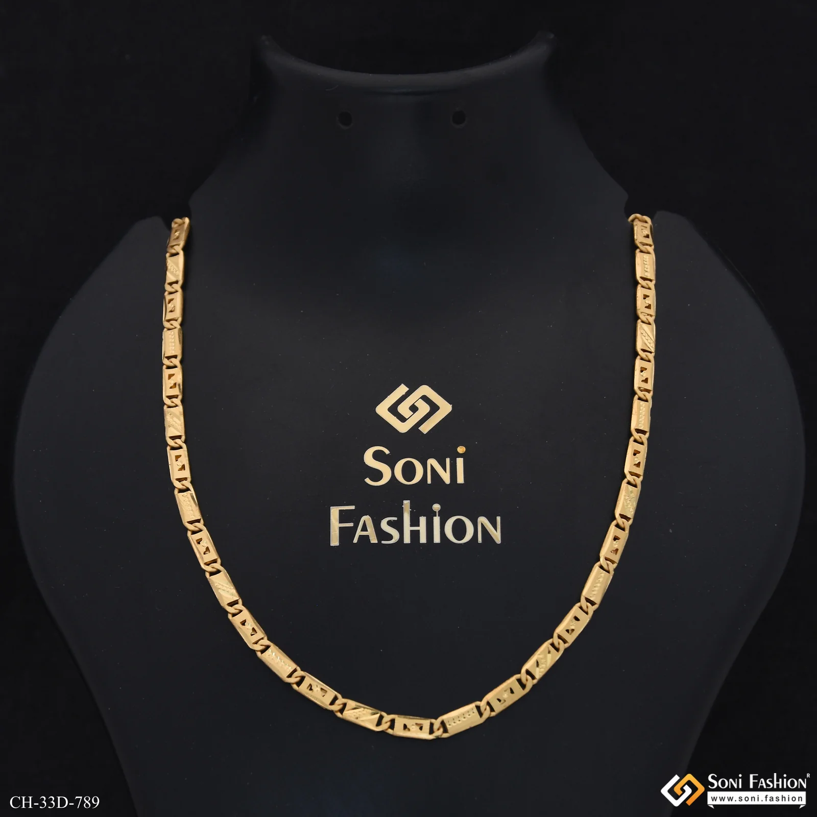 1 Gram Gold Plated Awesome Design Nawabi Chain for Men - Style D789