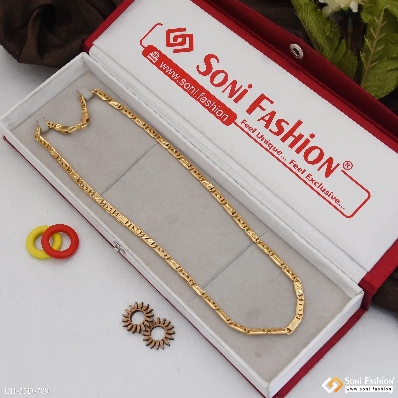 1 Gram Gold Plated Awesome Design Nawabi Chain for Men - Style D789 - Image 3