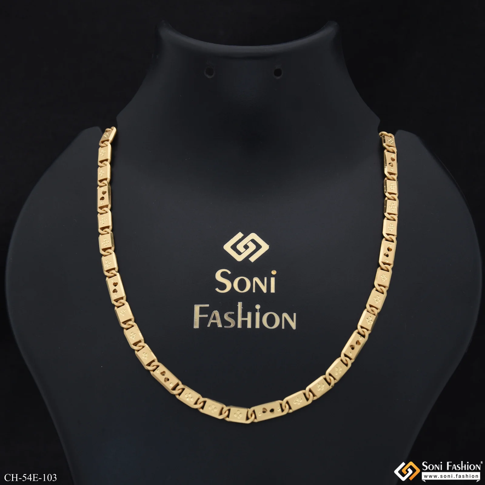 1 Gram Gold Plated Awesome Design Nawabi Chain for Men - Style E103