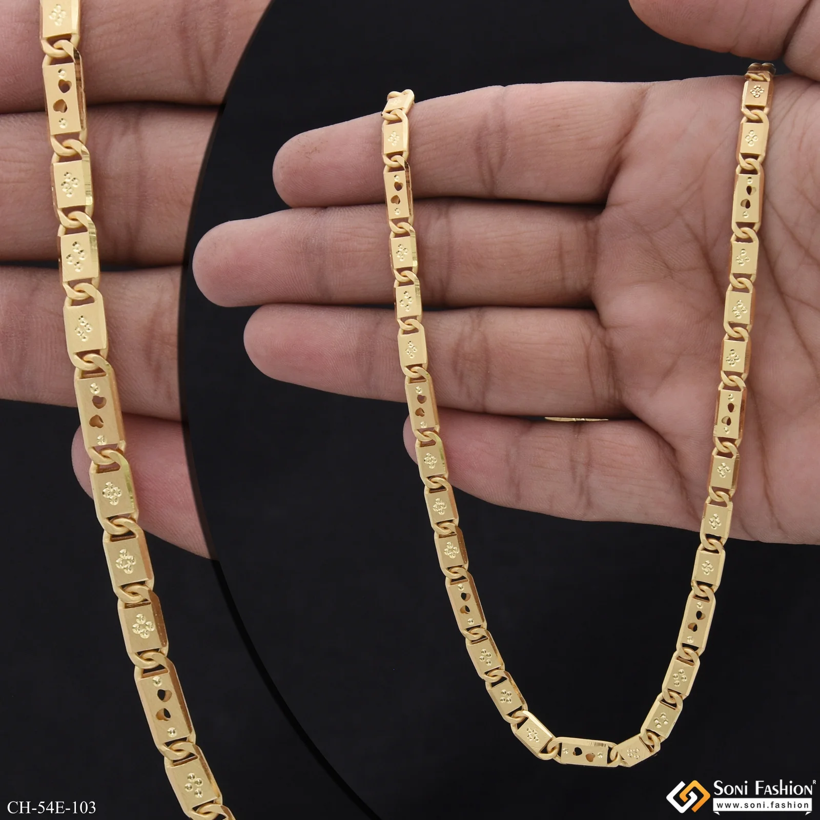 1 Gram Gold Plated Awesome Design Nawabi Chain for Men - Style E103 - Image 2