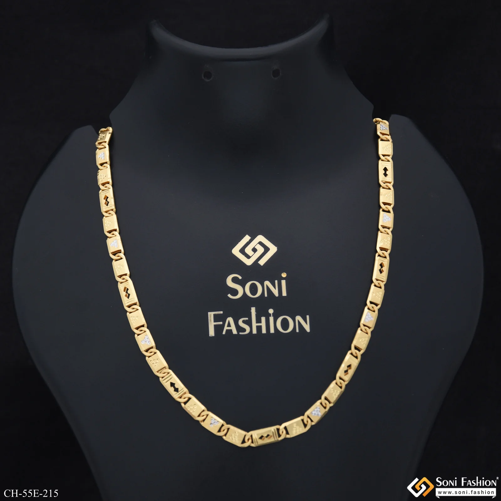 1 Gram Gold Plated Awesome Design Nawabi Chain for Men - Style E215