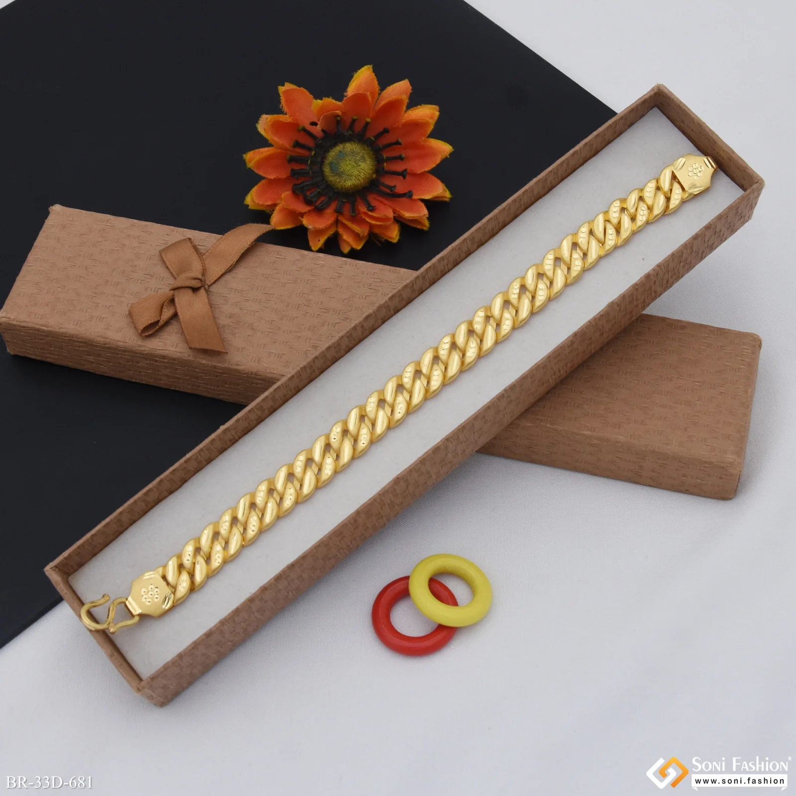 1 Gram Gold Plated Awesome Design Pokal Bracelet for Men - Style D681 - Image 4