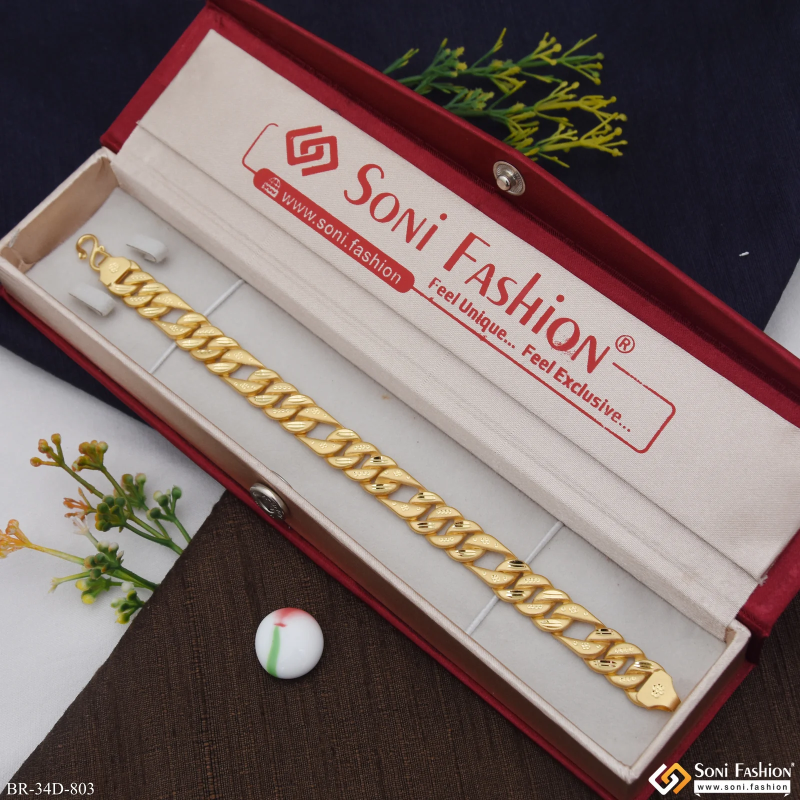 1 Gram Gold Plated Awesome Design Pokal Bracelet for Men - Style D803 - Image 2