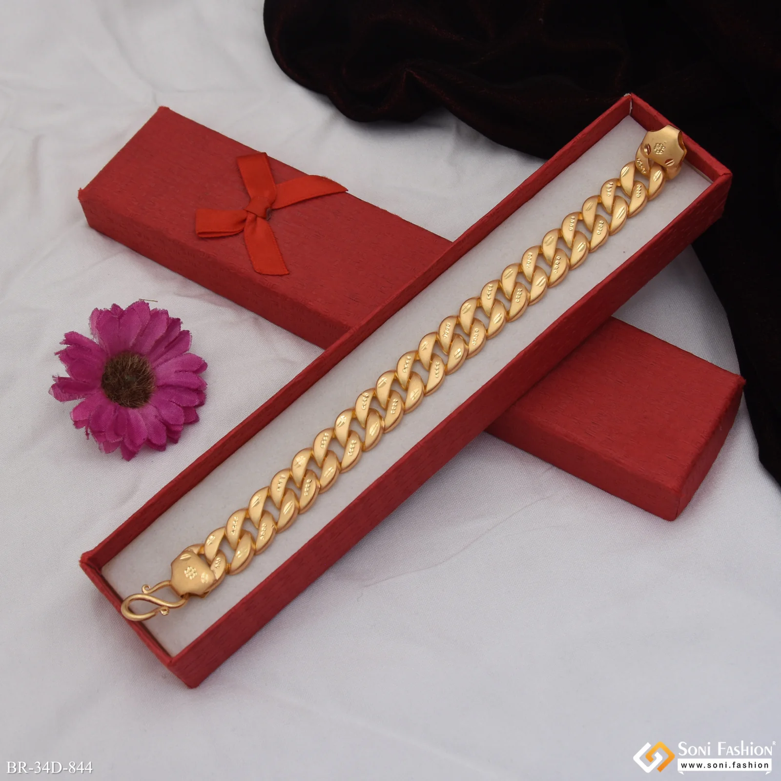 1 Gram Gold Plated Awesome Design Pokal Bracelet for Men - Style D844 - Image 5