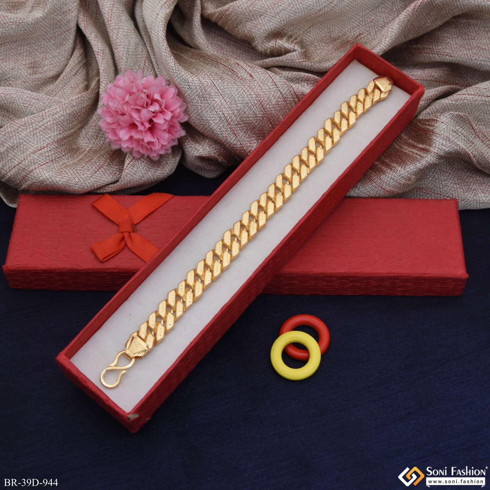 1 Gram Gold Plated Awesome Design Pokal Bracelet for Men - Style D944 - Image 4