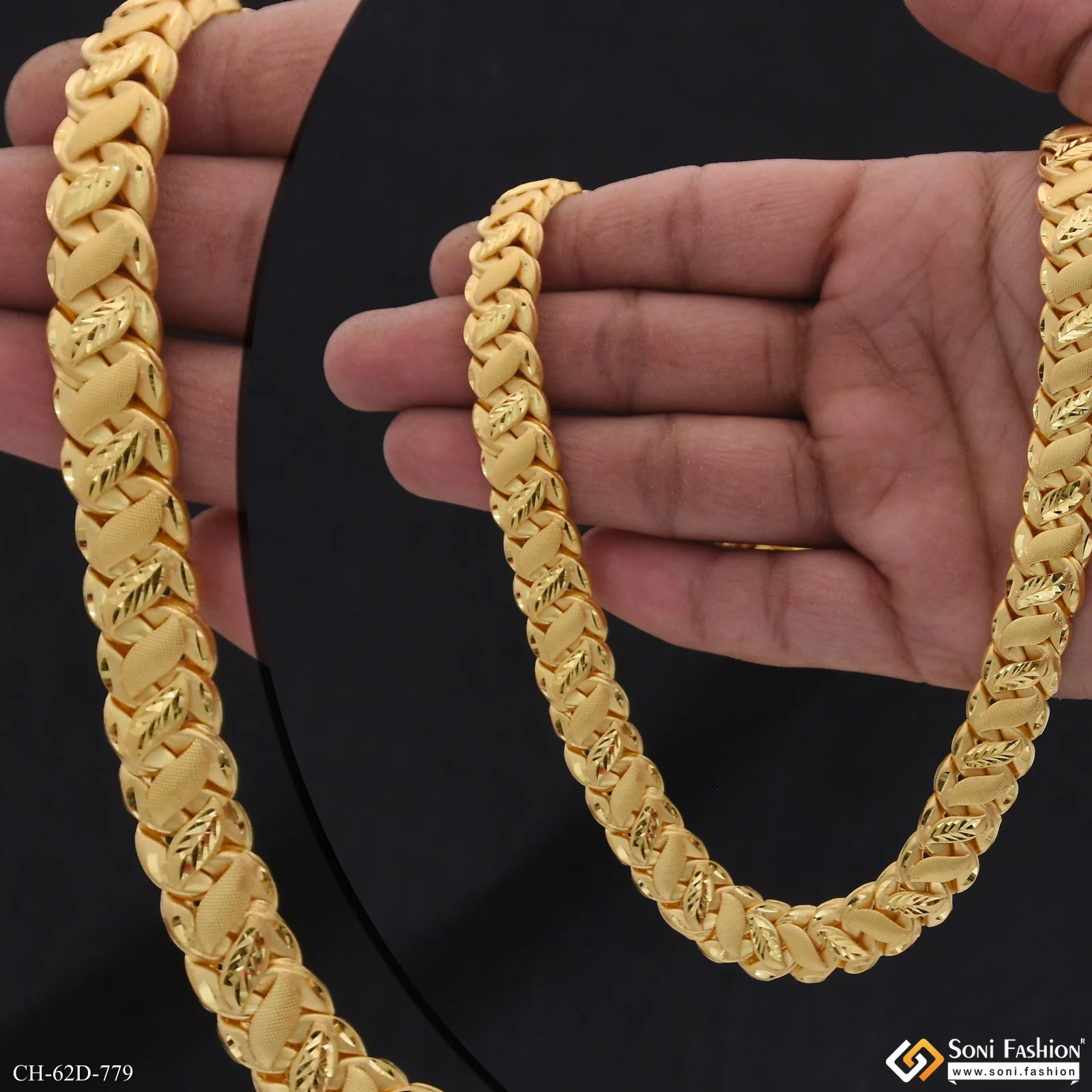 1 Gram Gold Plated Awesome Design Pokal Chain for Men - Style D779 - Image 2