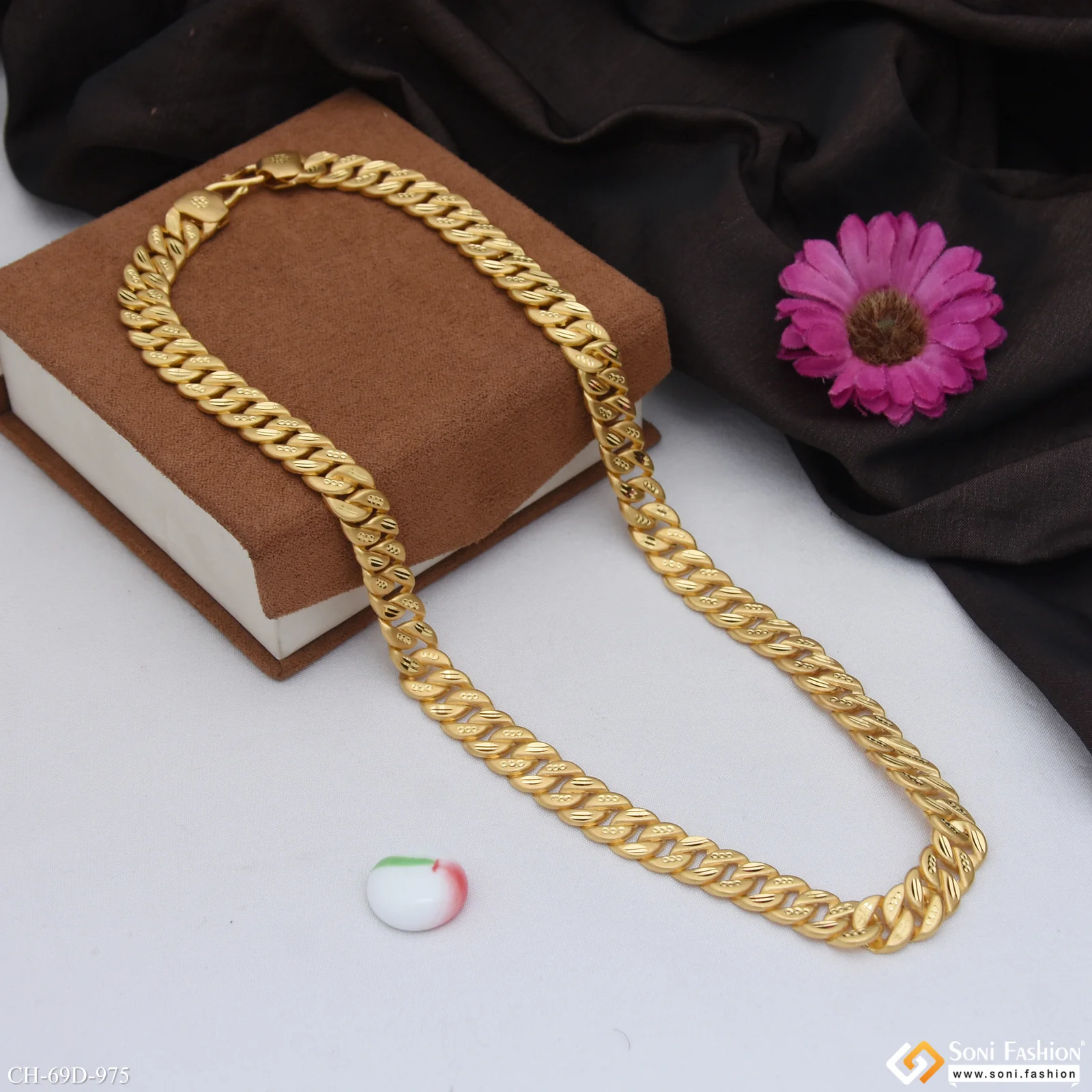 1 Gram Gold Plated Awesome Design Pokal Chain for Men - Style D975 - Image 4