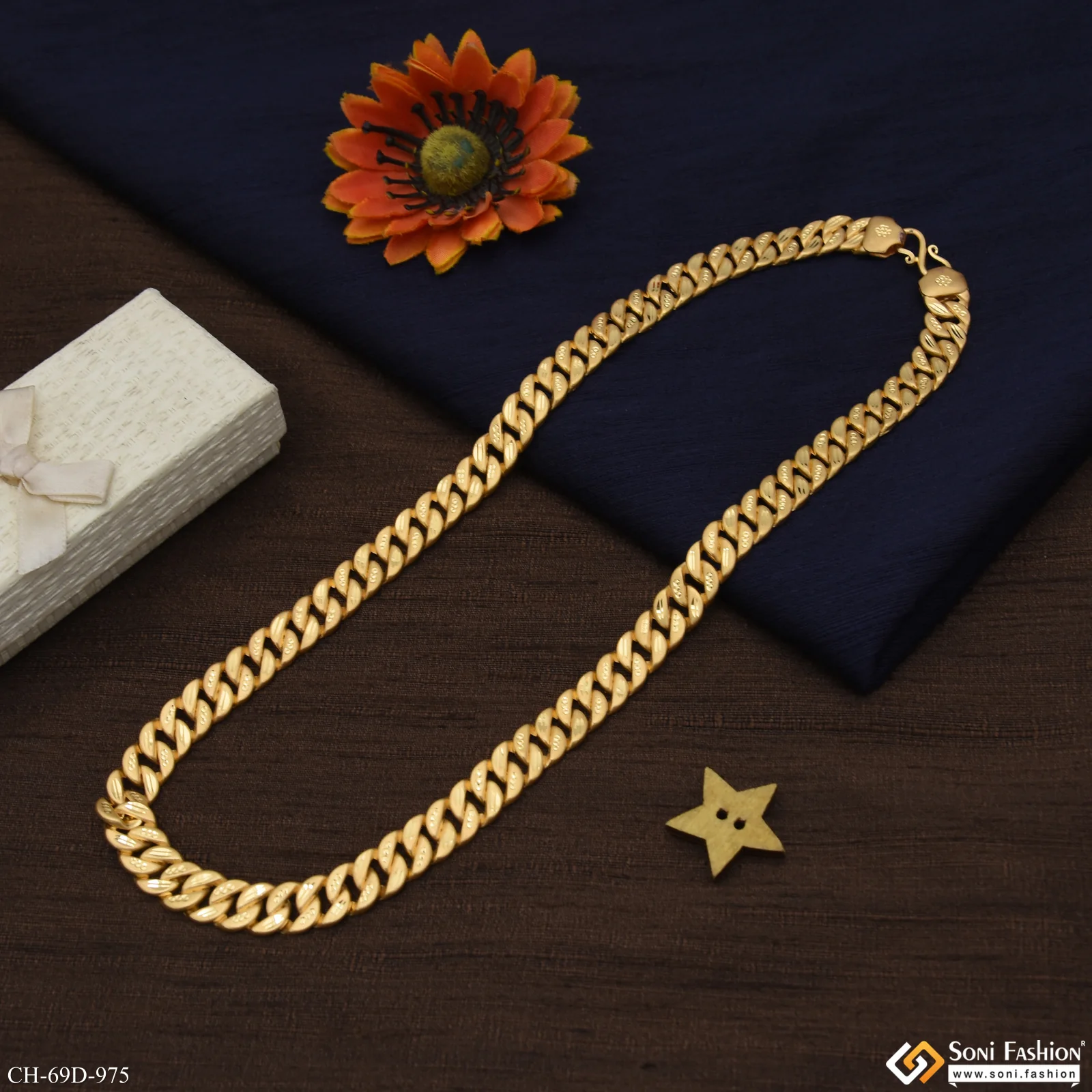 1 Gram Gold Plated Awesome Design Pokal Chain for Men - Style D975 - Image 5