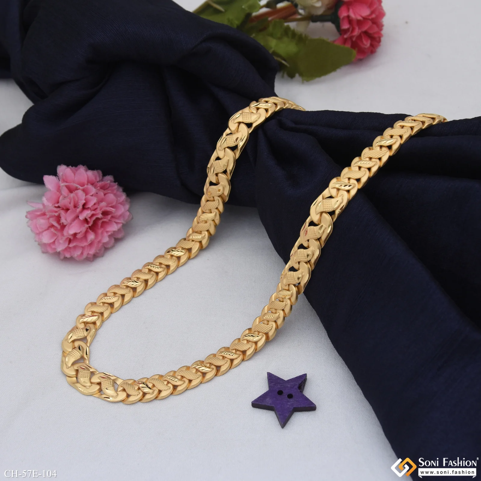 1 Gram Gold Plated Awesome Design Pokal Chain for Men - Style E104 - Image 5