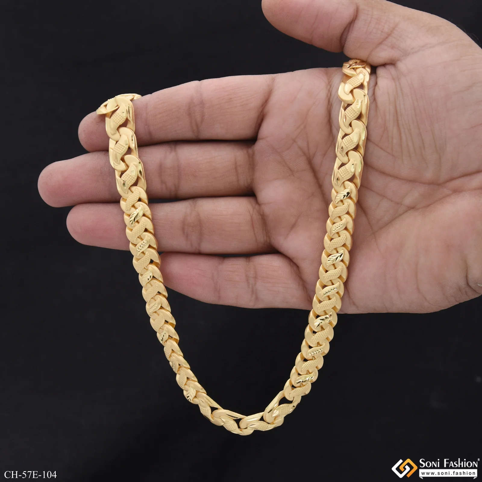 1 Gram Gold Plated Awesome Design Pokal Chain for Men - Style E104 - Image 6
