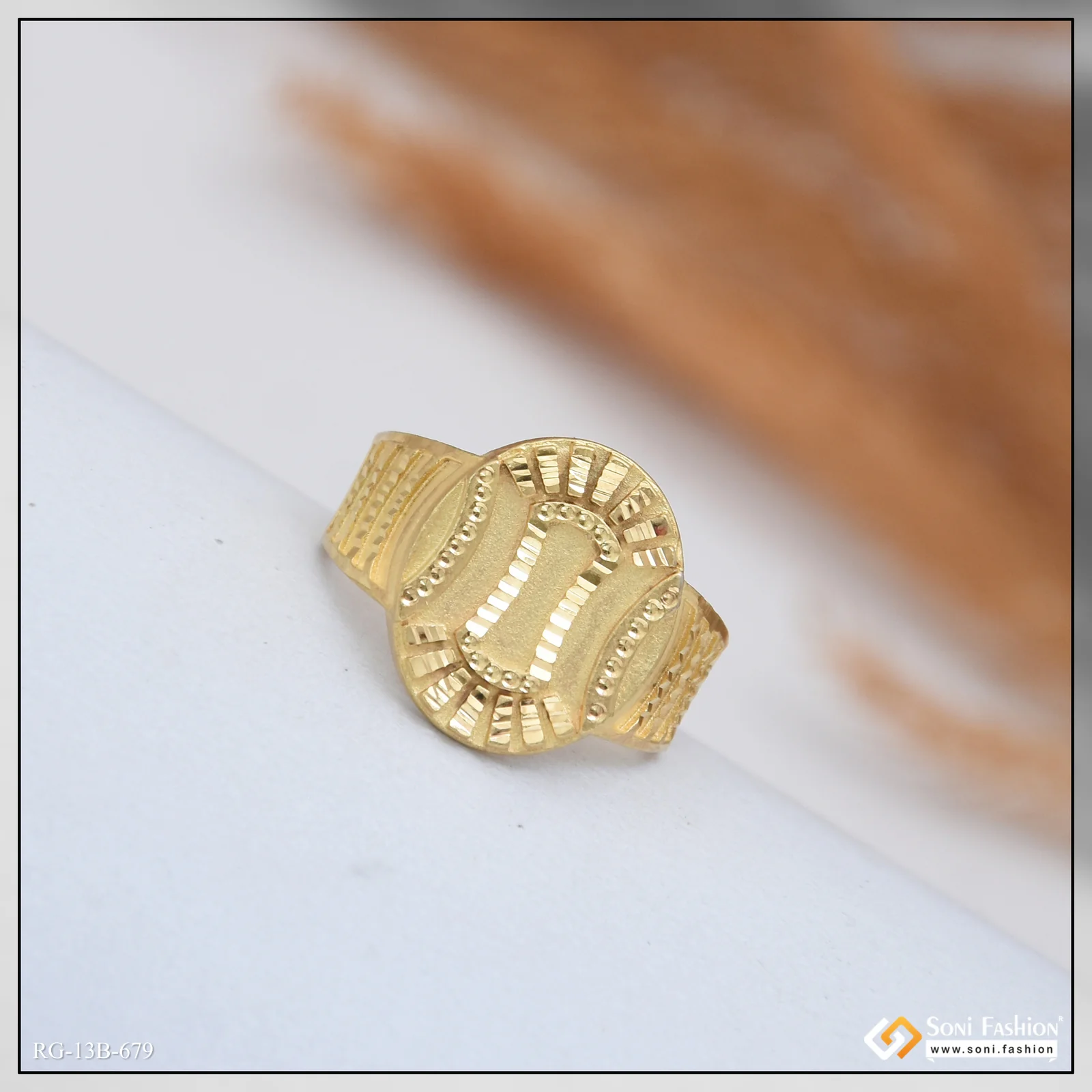 1 Gram Gold Plated Awesome Design Ring for Men - Style B679 - Image 2