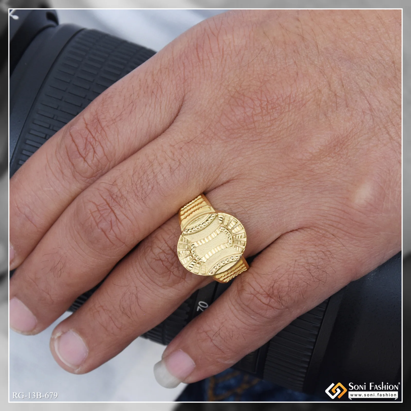1 Gram Gold Plated Awesome Design Ring for Men - Style B679 - Image 4