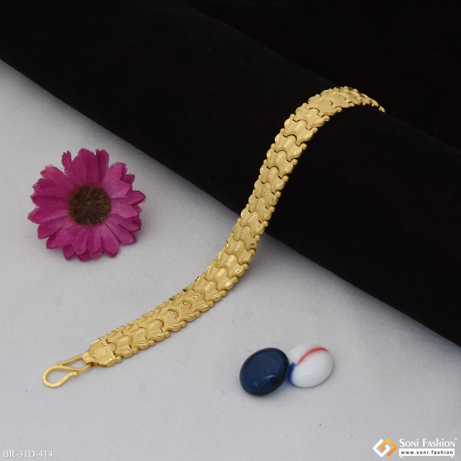 1 Gram Gold Plated Bahubali Bracelet for Men - Style D414 - Image 3