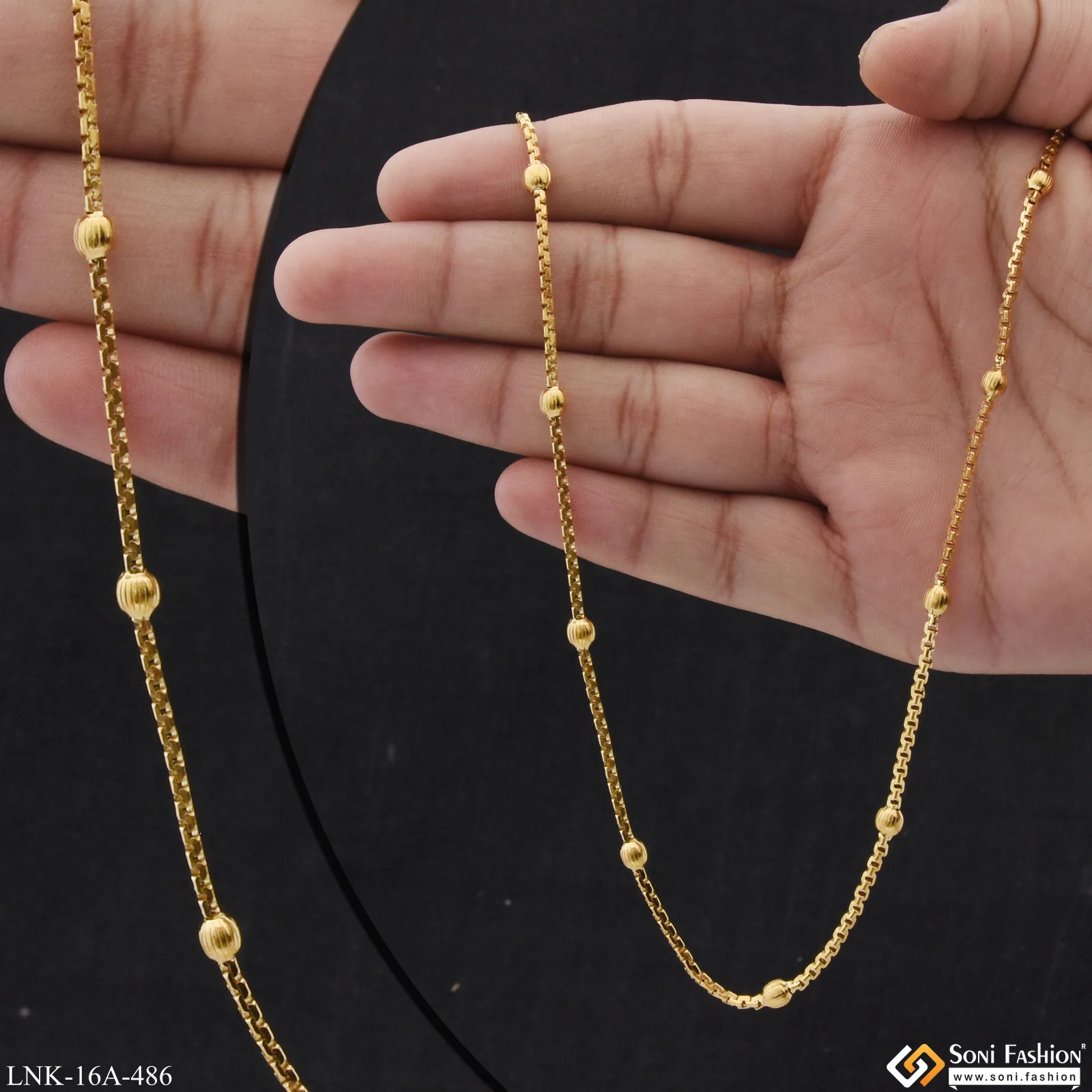1 Gram Gold Plated Beautiful Design Best Quality Chain for Ladies - Style A486 - Image 2