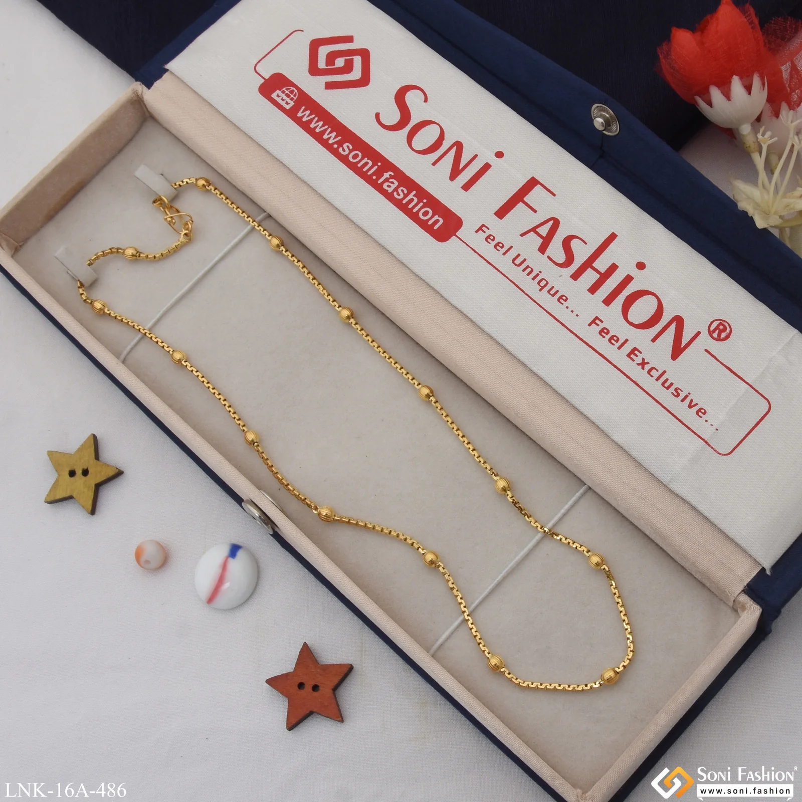 1 Gram Gold Plated Beautiful Design Best Quality Chain for Ladies - Style A486 - Image 4