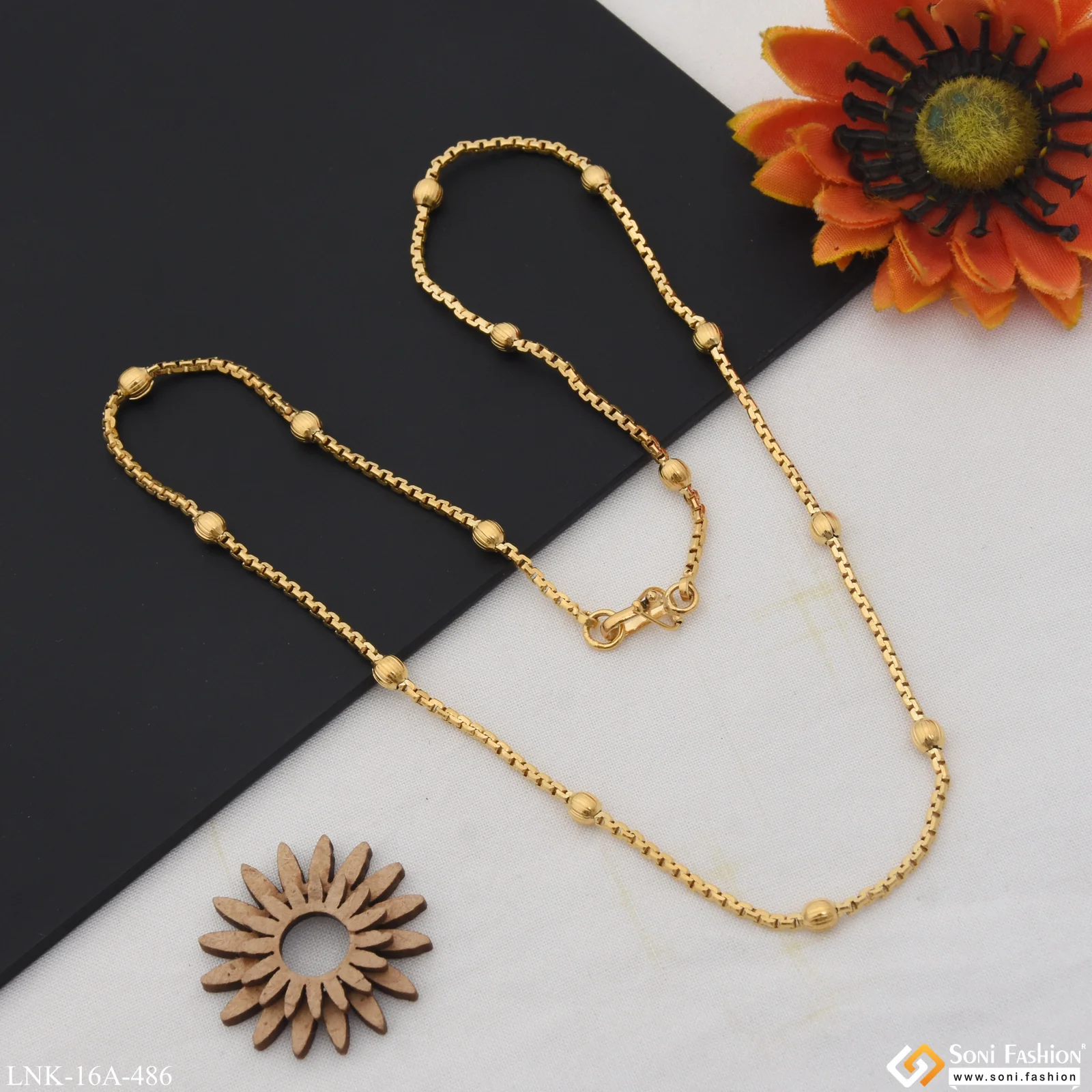 1 Gram Gold Plated Beautiful Design Best Quality Chain for Ladies - Style A486 - Image 5