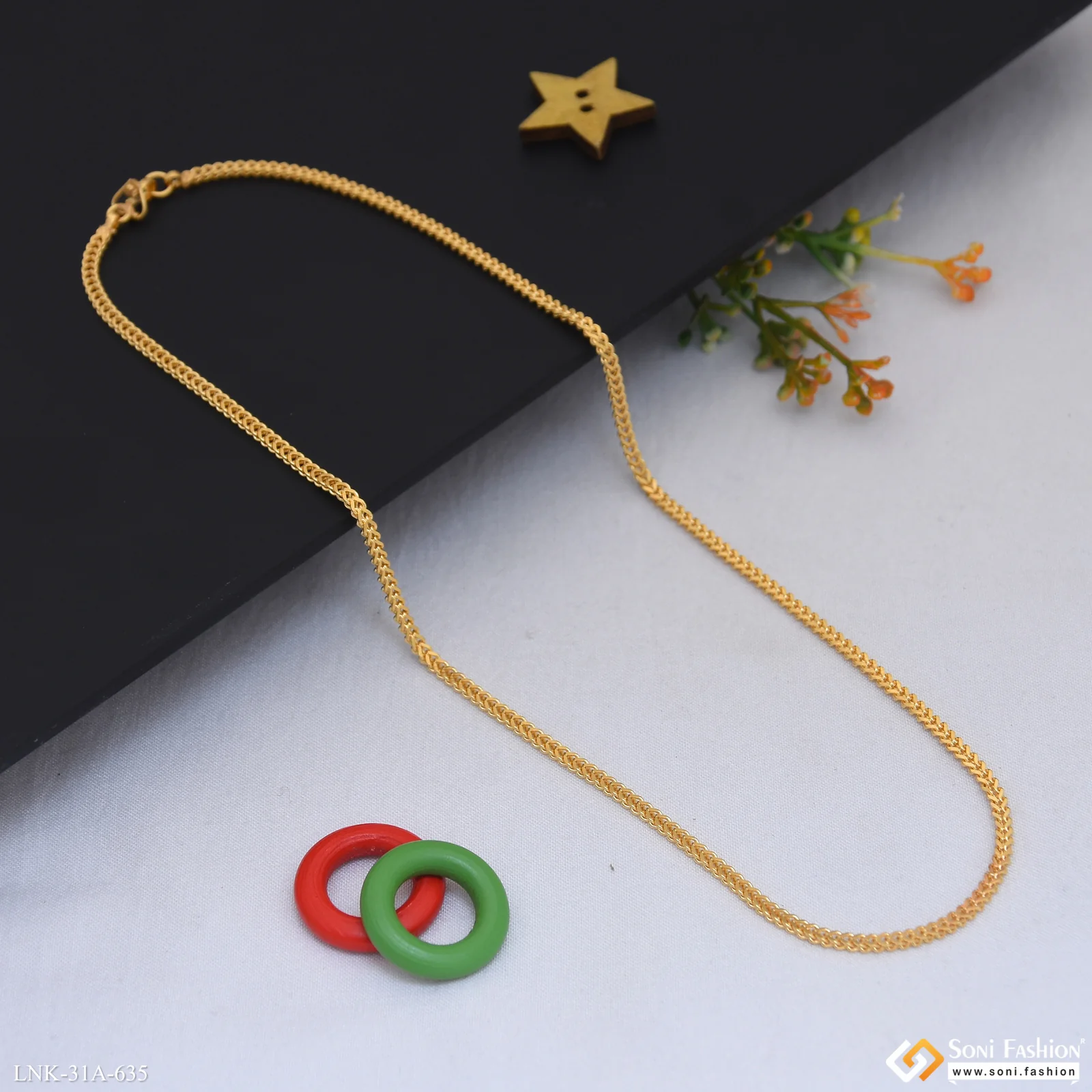 1 Gram Gold Plated Beautiful Design Chain for Ladies - Style A635 - Image 5