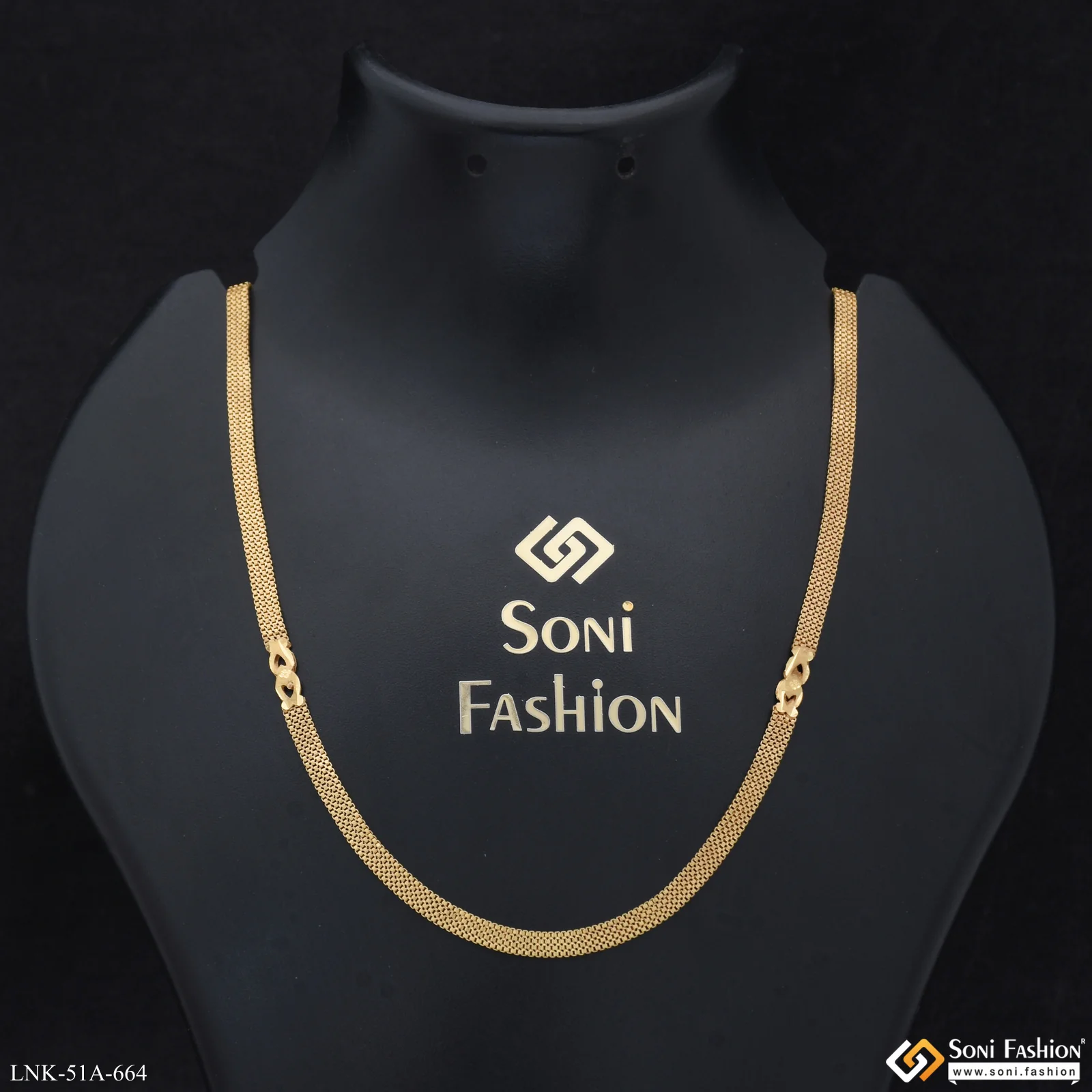 1 Gram Gold Plated Beautiful Design Chain for Women - Style A664